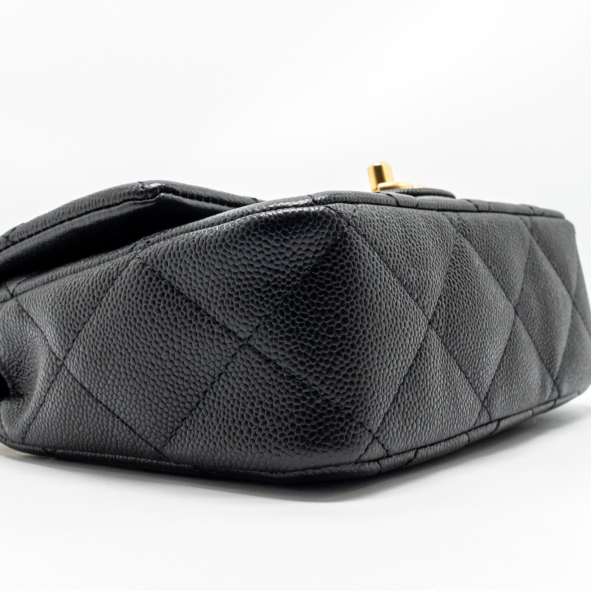 CHANEL COCO LOVE FLAP BAG ADJUSTABLE CHAIN CAVIAR BLACK GHW (MICROCHIP)