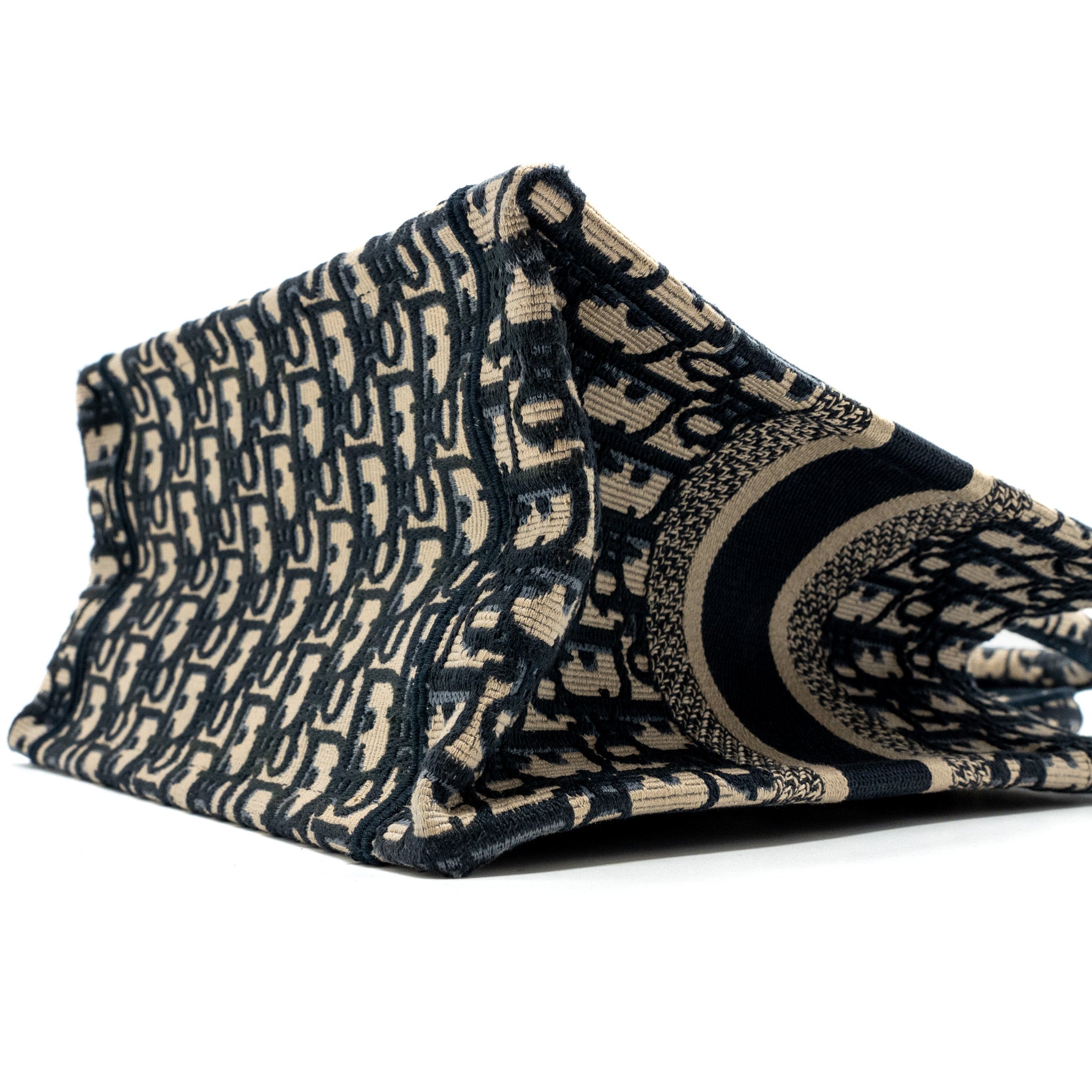 DIOR SMALL BOOK TOTE BLUE OBLIQUE JACQUARD EMBROIDERY