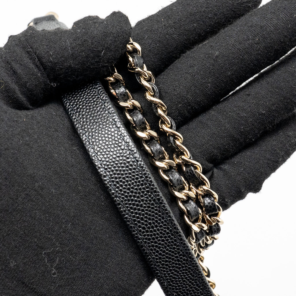CHANEL SMALL COCO HANDLE CAVIAR BLACK LGHW(MICROCHIP)