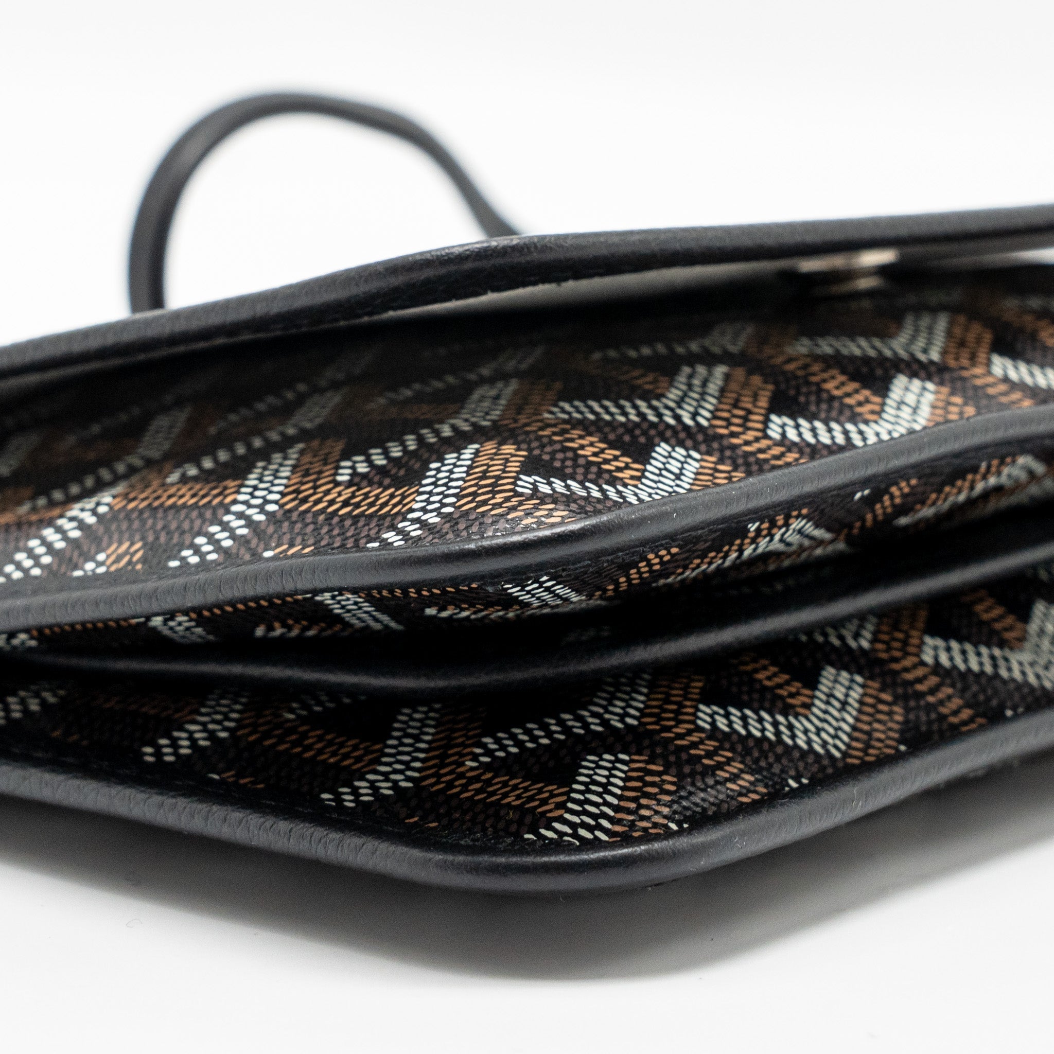 GOYARD PLUMET POCKET POCHETTE GOYARDINE CANVAS/LEATHER BLACK SHW