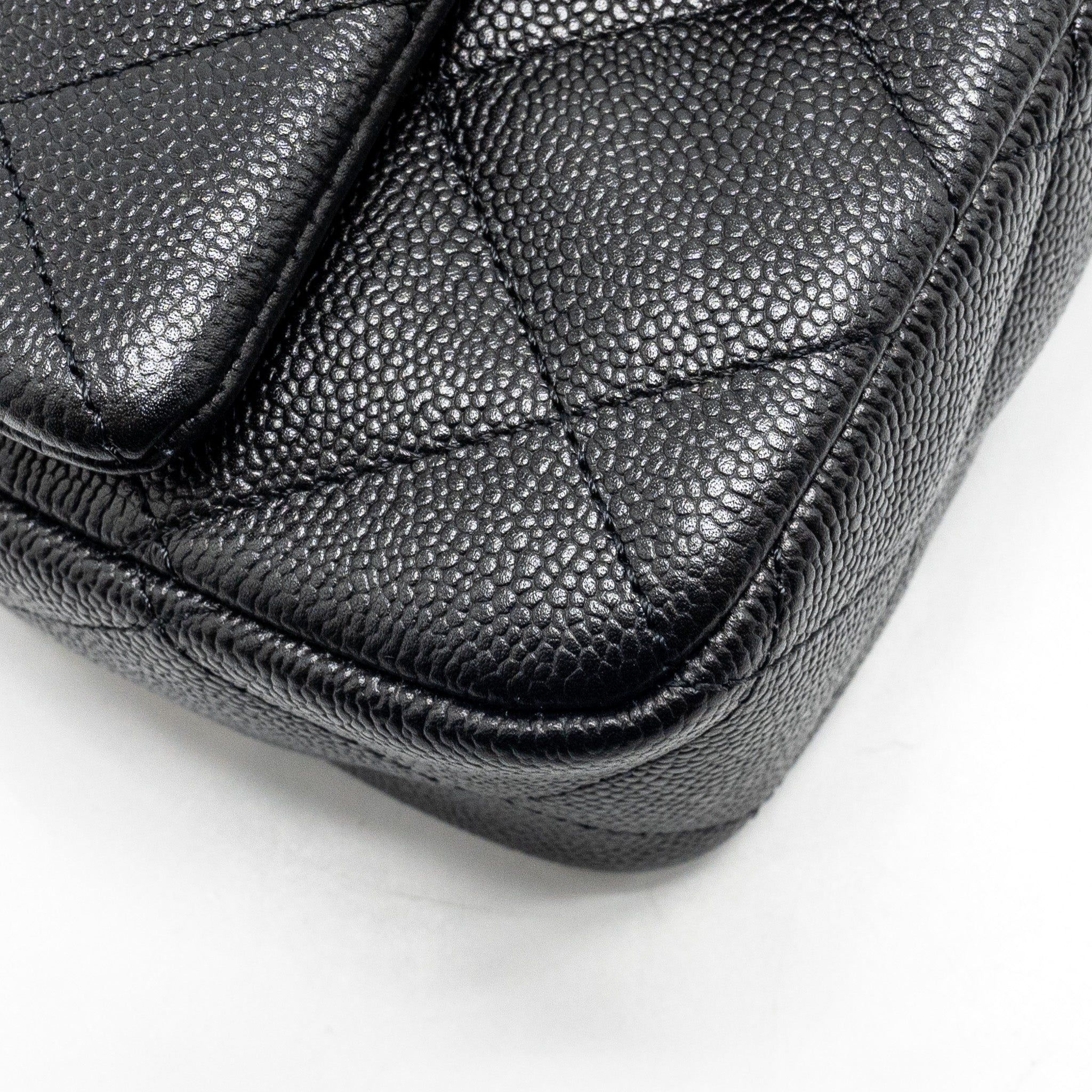 CHANEL COCO LOVE FLAP BAG ADJUSTABLE CHAIN CAVIAR BLACK GHW (MICROCHIP)