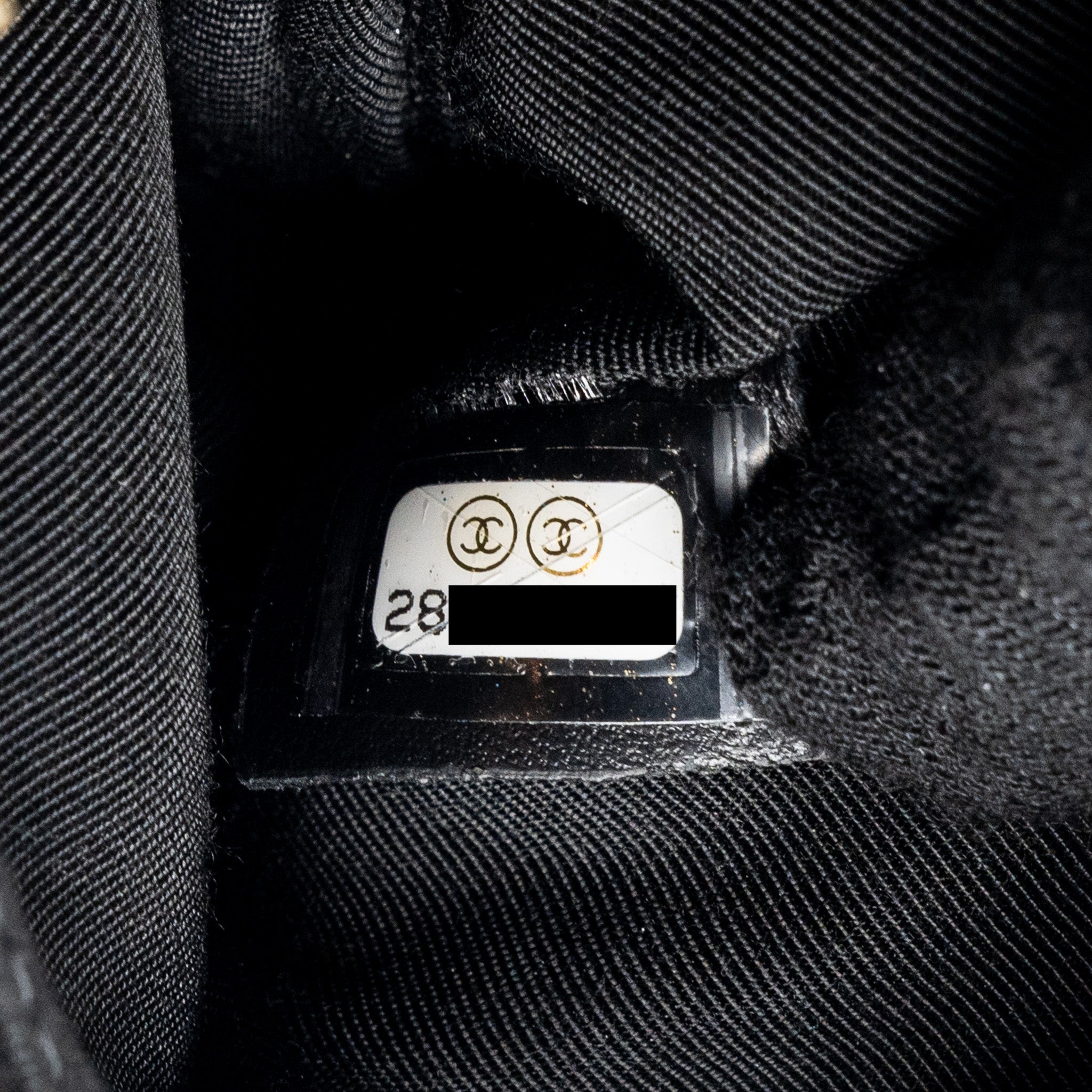 CHANEL SMALL BOY ZIP POUCH SHINY GRAINED CALFSKIN BLACK GHW