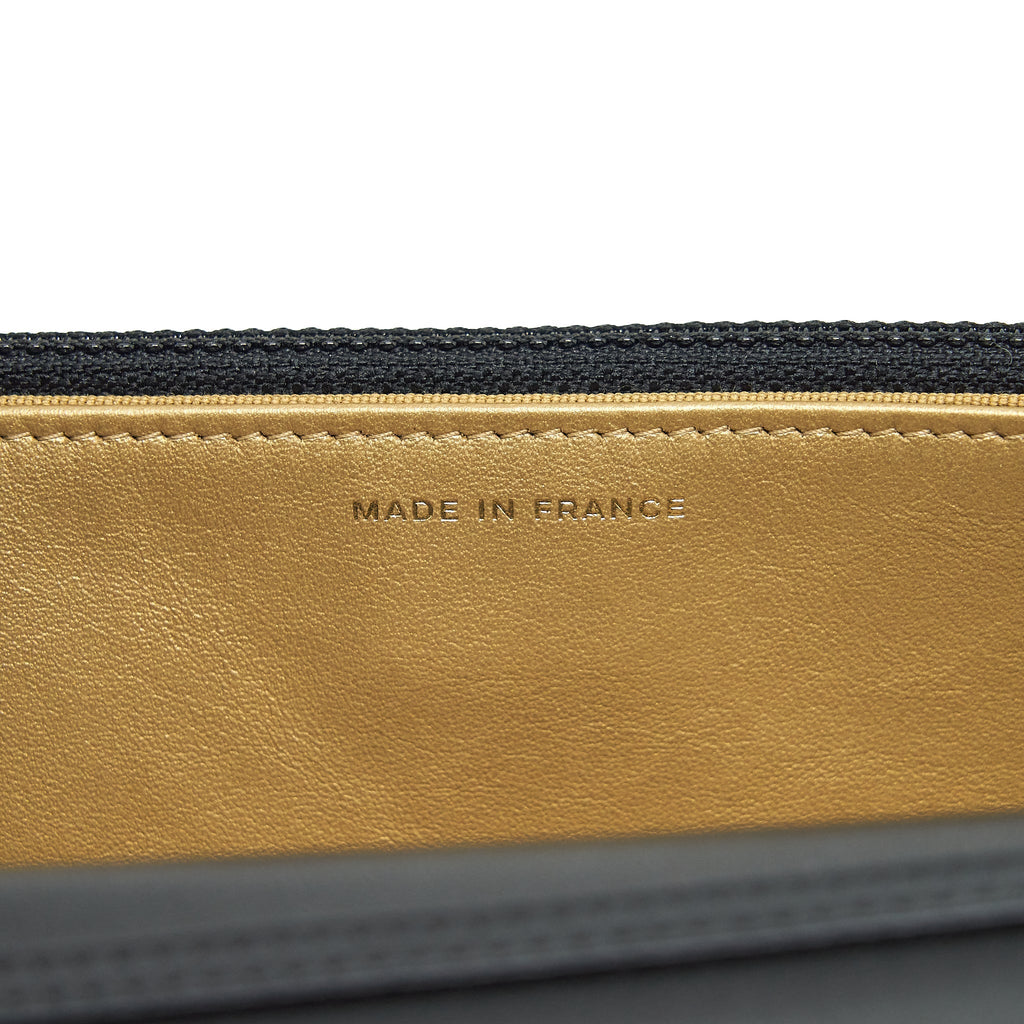 CHANEL 22S PEARL CRUSH WALLET ON CHAIN LAMBSKIN BLACK GHW (MICROCHIP)