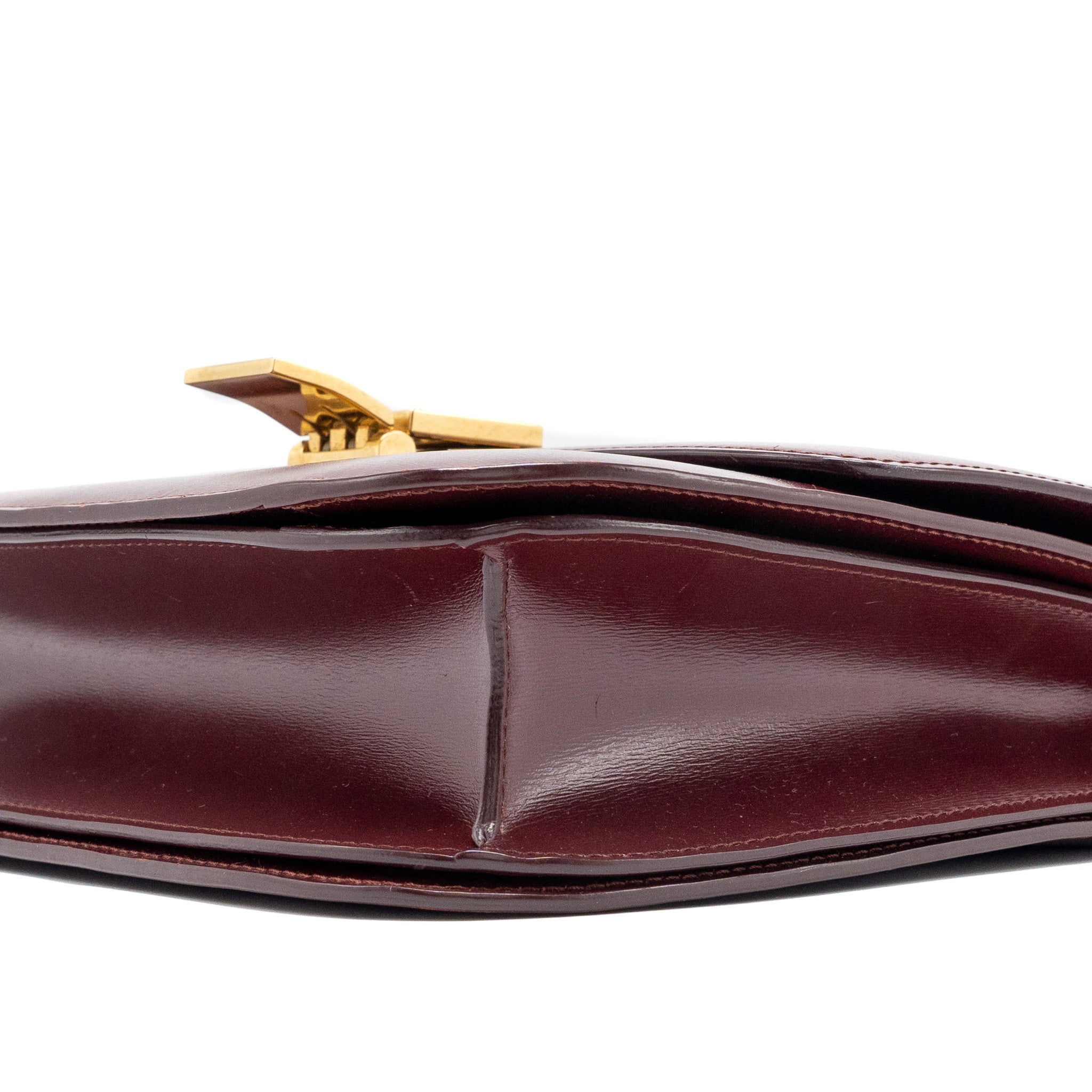 CELINE MEDIUM CLASSIC BOX BAG CALFSKIN DARK RED GHW