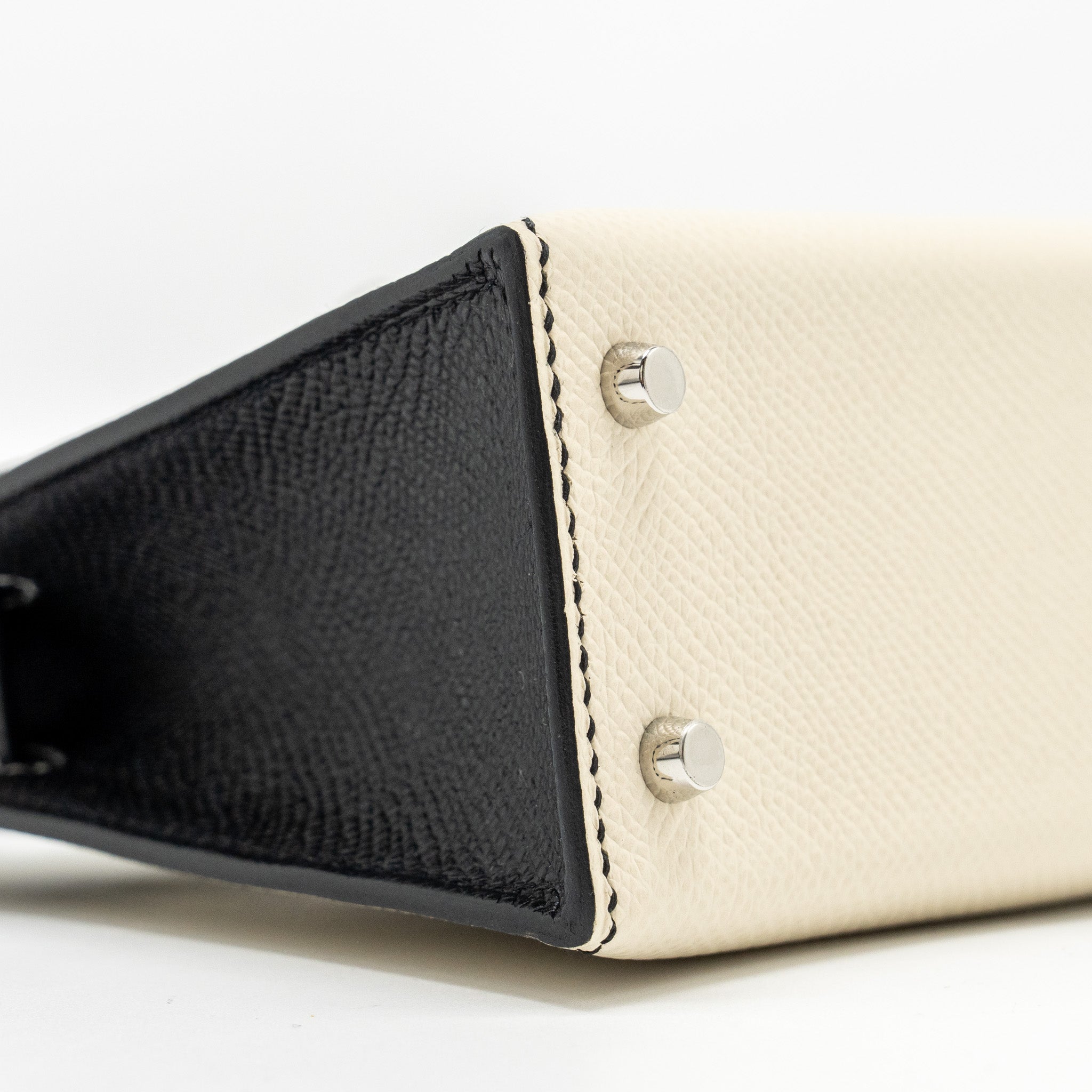 HERMES MINI KELLY II SPECIAL ORDER EPSOM NATA/BLACK SHW