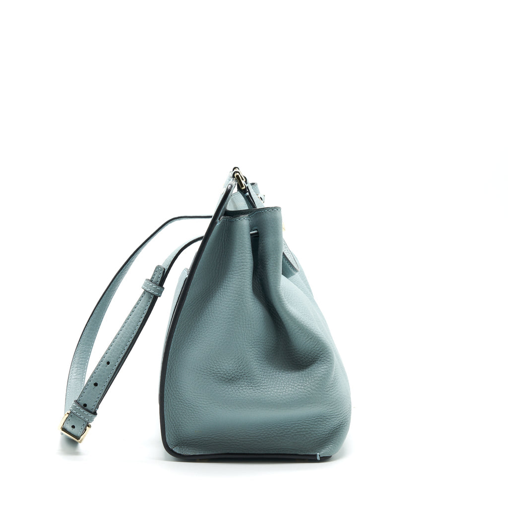 VALENTINO CALFSKIN TOTE BAG LIGHT BLUE