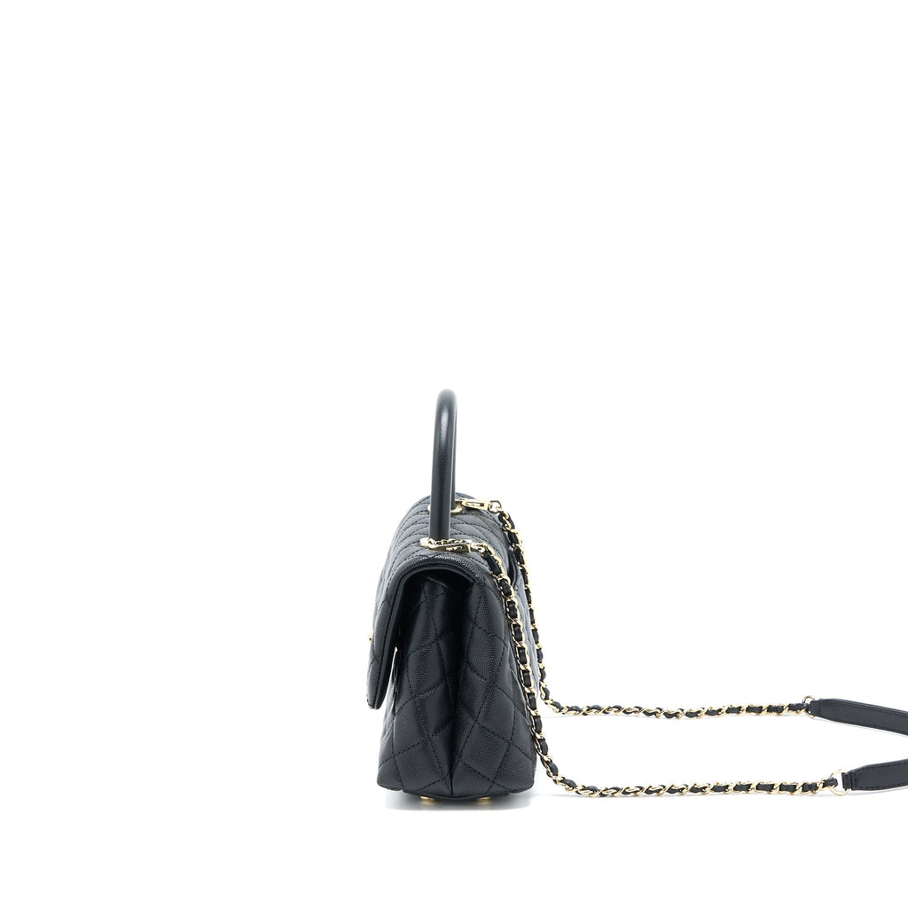 CHANEL SMALL COCO HANDLE CAVIAR BLACK LGHW