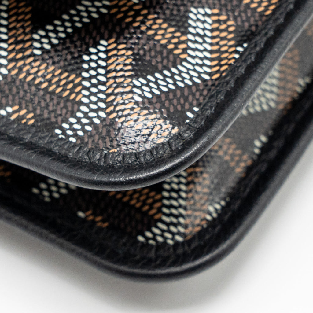GOYARD PLUMET POCKET POCHETTE GOYARDINE CANVAS/LEATHER BLACK SHW