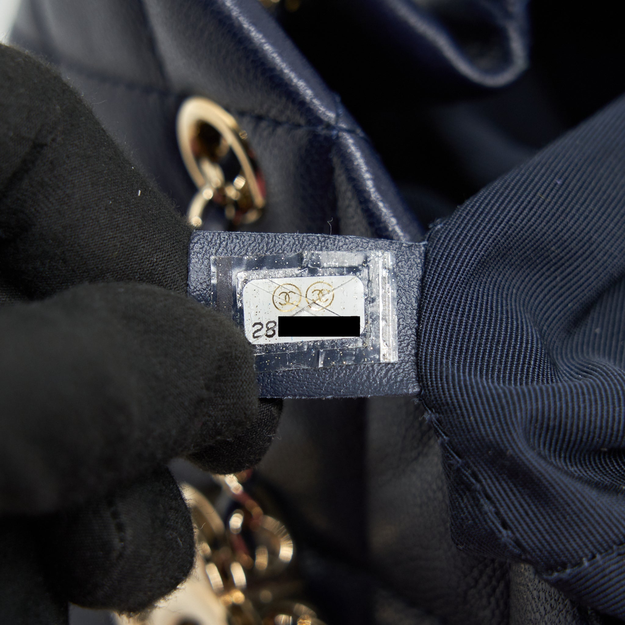 CHANEL BUCKET BAG IN NAVY GHW