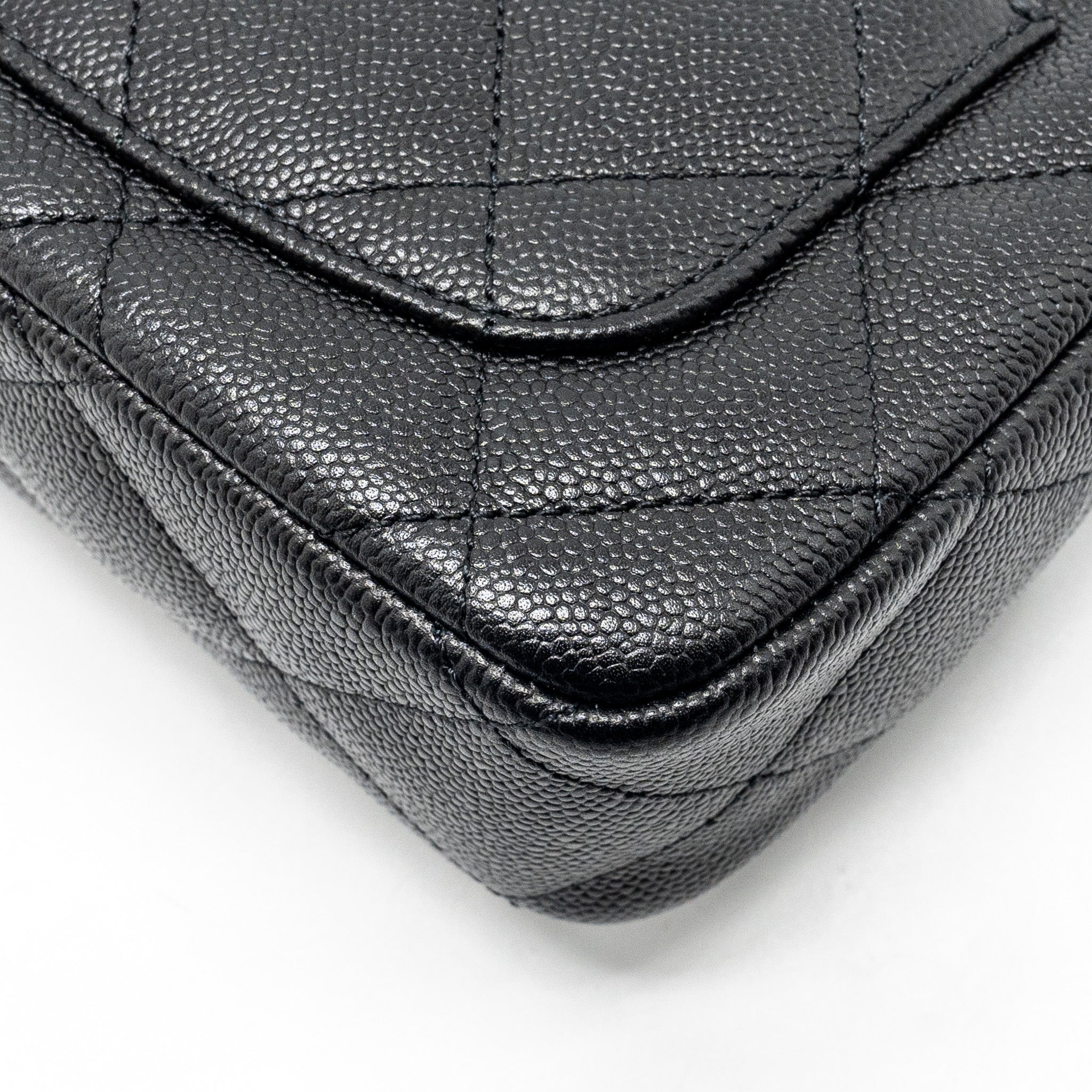 CHANEL COCO LOVE FLAP BAG ADJUSTABLE CHAIN CAVIAR BLACK GHW (MICROCHIP)