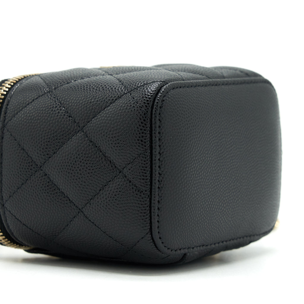 CHANEL MINI VANITY WITH CHAIN CAVIAR BLACK LGHW