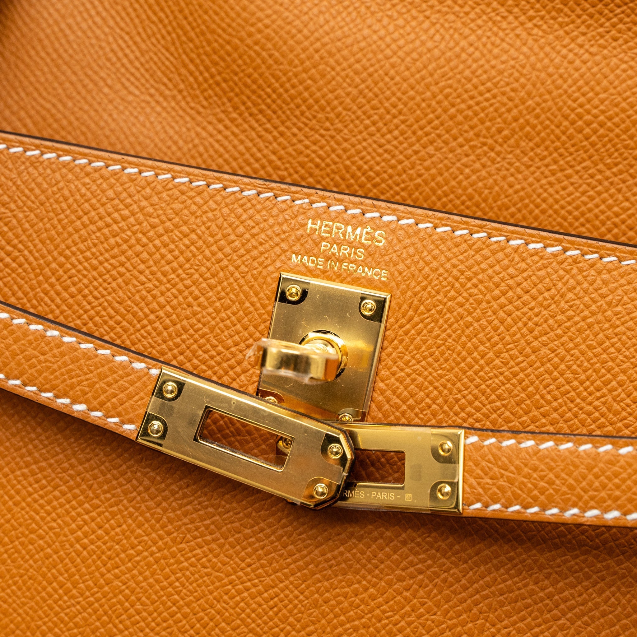 HERMES KELLY 25 EPSOM TOFFEE GHW