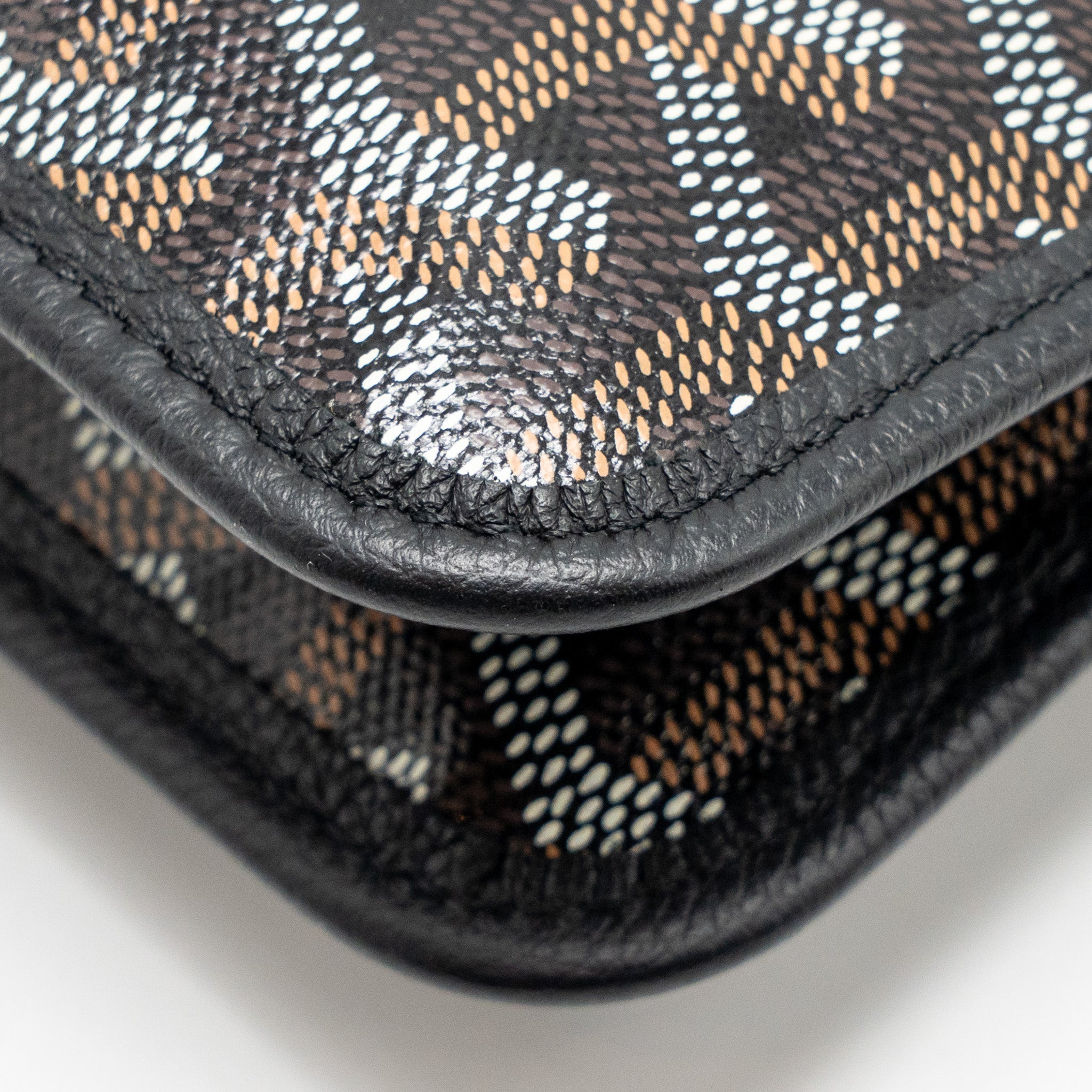 GOYARD PLUMET POCKET POCHETTE GOYARDINE CANVAS/LEATHER BLACK SHW