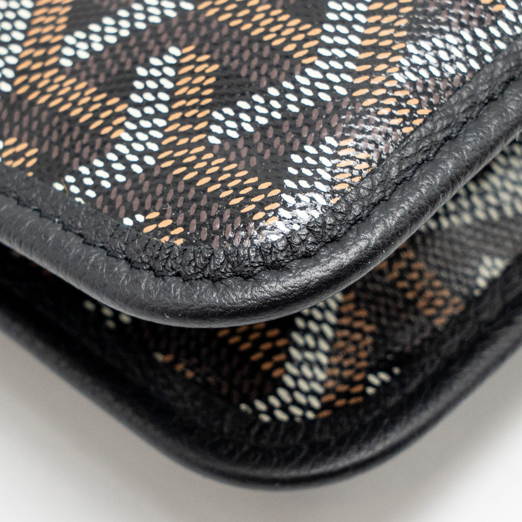 GOYARD PLUMET POCKET POCHETTE GOYARDINE CANVAS/LEATHER BLACK SHW