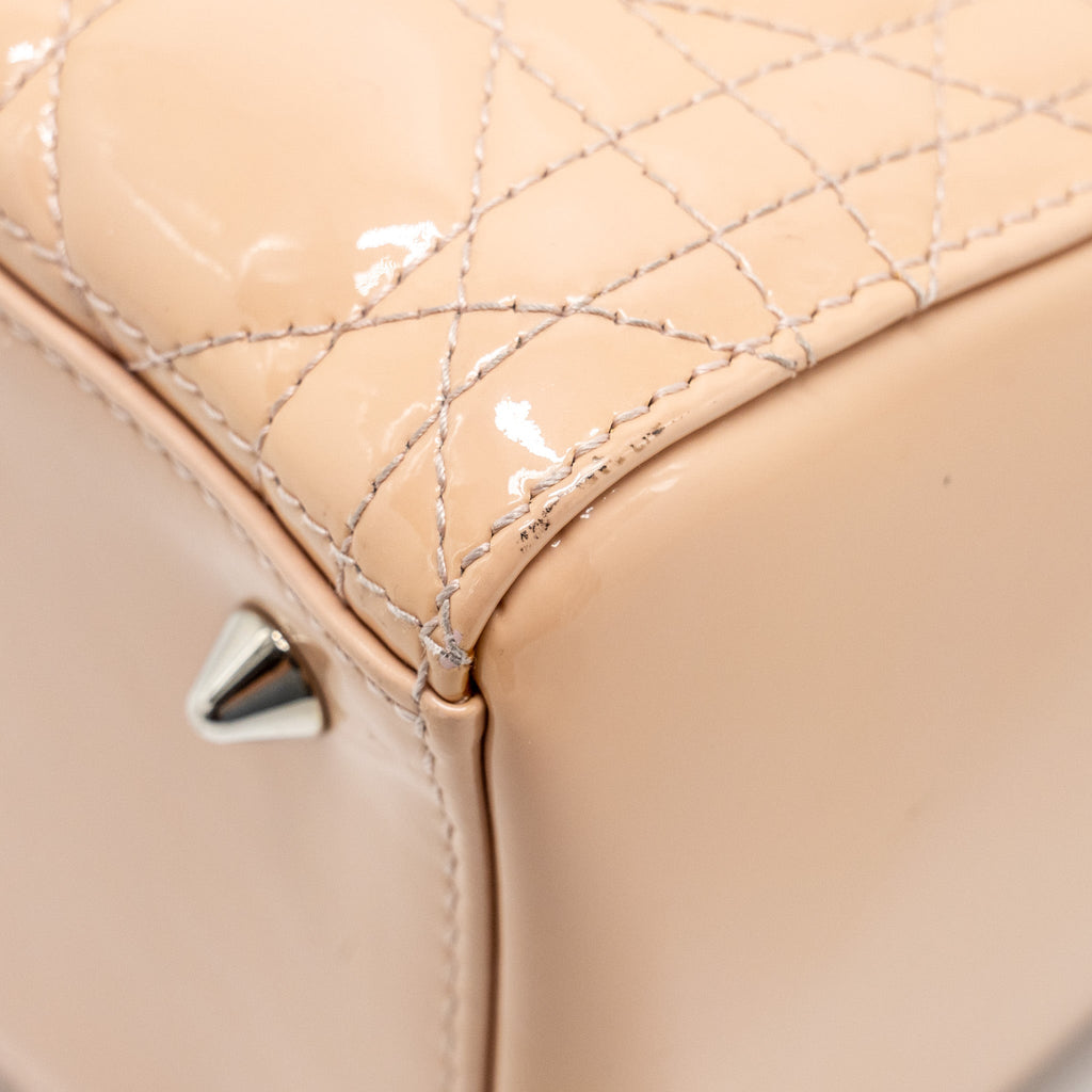 DIOR MEDIUM LADY DIOR PATENT LIGHT PINK SHW