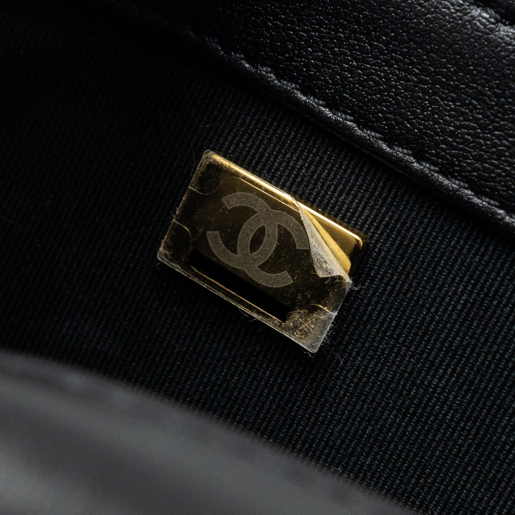 CHANEL SEASONAL MINI SQUARE FLAP BAG TWEED WHITE/BLACK LGHW (MICROCHIP)