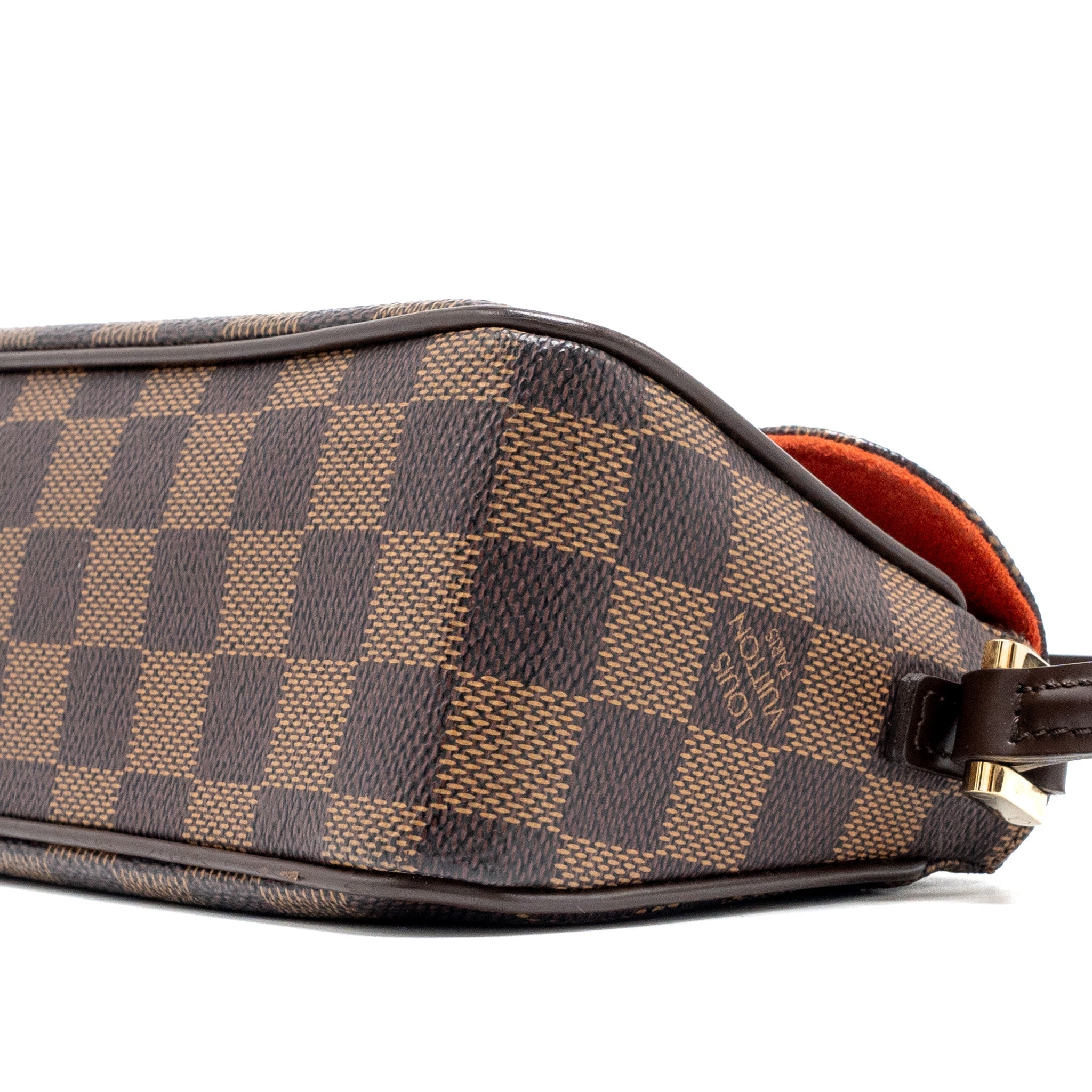 LOUIS VUITTON VINTAGE FLAP SHOULDER BAG DAMIER EBENE GHW