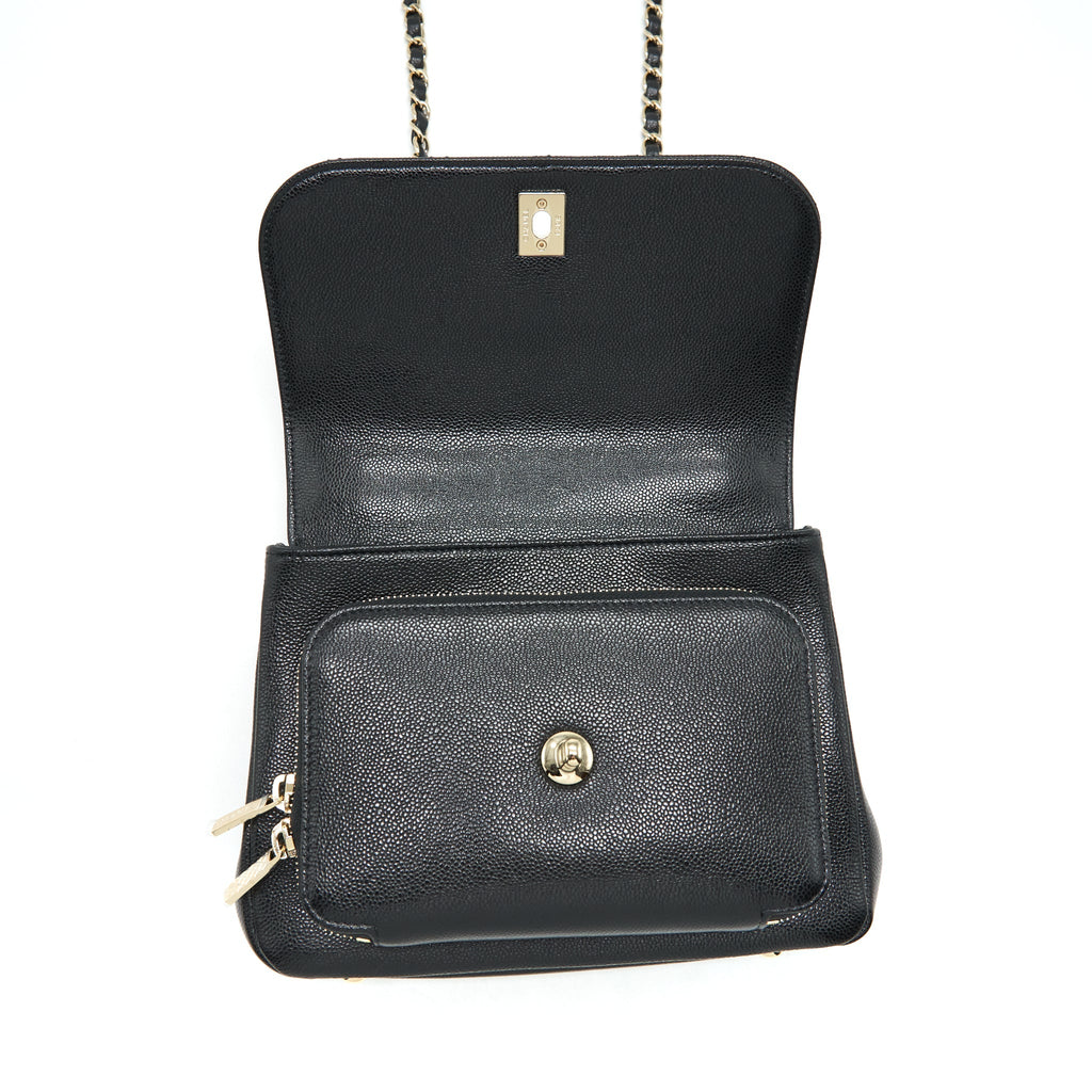 CHANEL MEDIUM BUSINESS AFFINITY BAG CAVIAR BLACK LGHW (MICROCHIP)