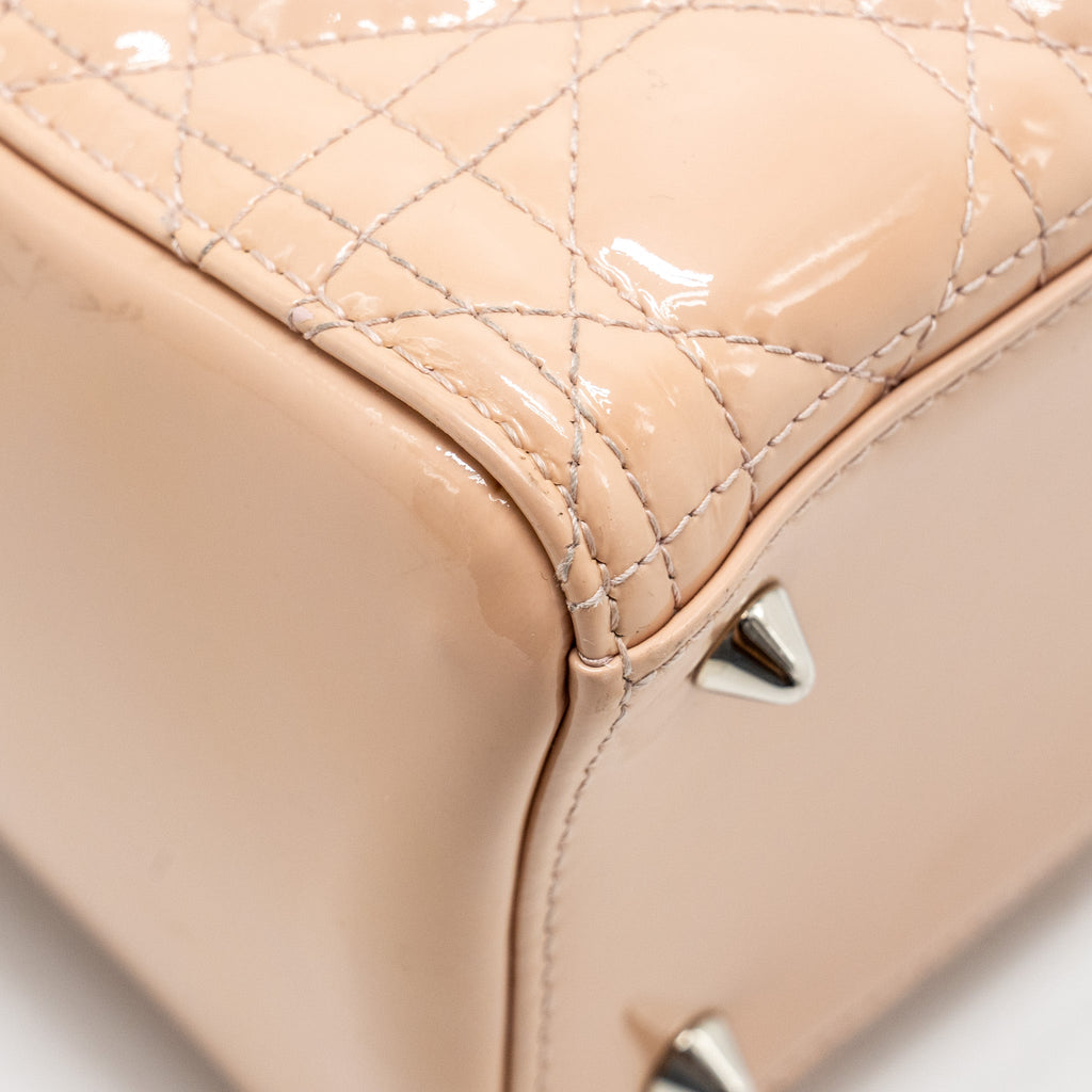DIOR MEDIUM LADY DIOR PATENT LIGHT PINK SHW