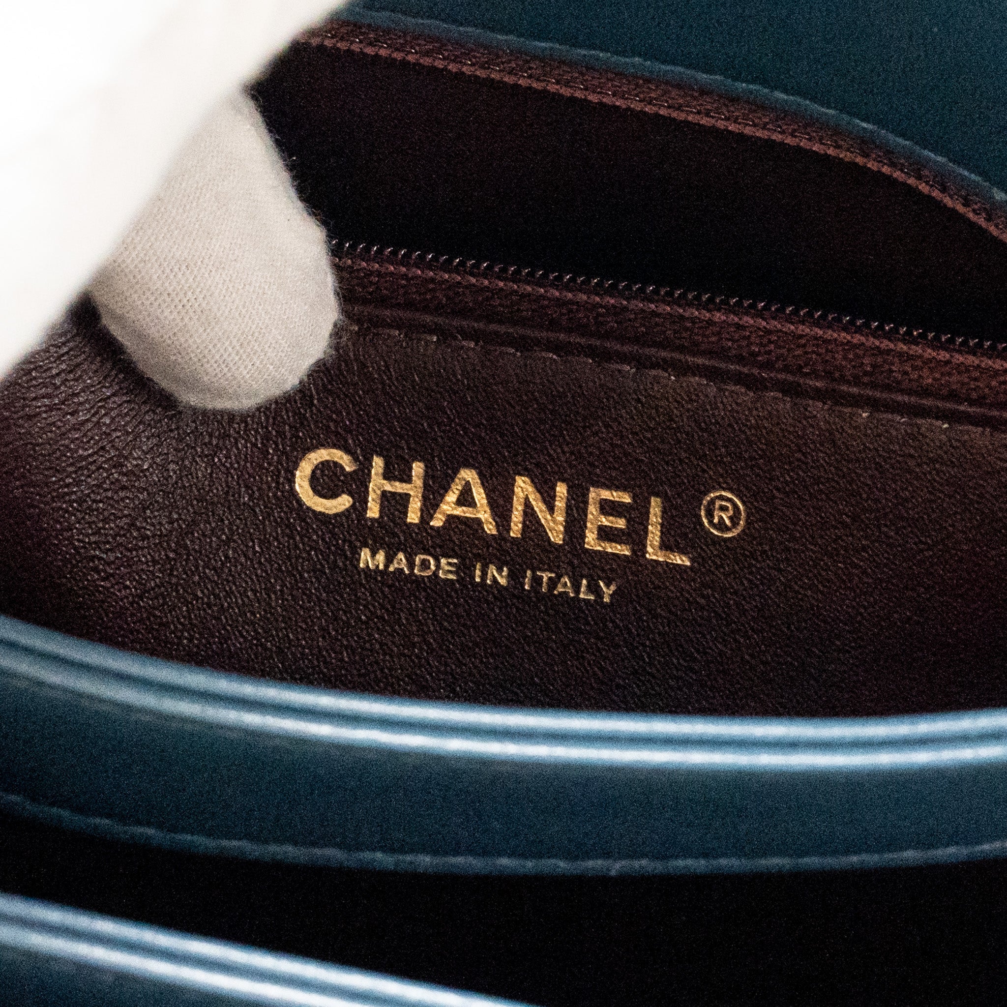 CHANEL SMALL TRENDY CC FLAP BAG LAMBSKIN BLUE LGHW