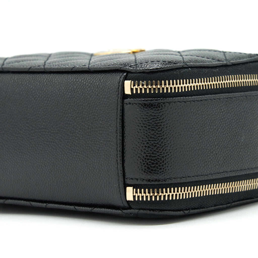 CHANEL 22S LETTER TOP HANDLE SMALL VANITY CASE CAVIAR BLACK BRUSHED GHW (MICROCHIP)