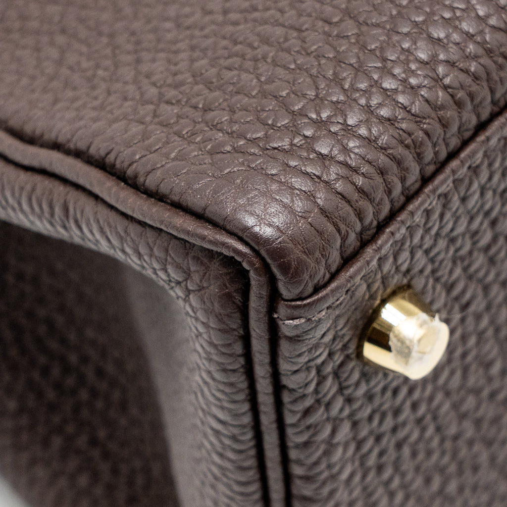 HERMES KELLY 28 TOGO CHOCOLATE GHW