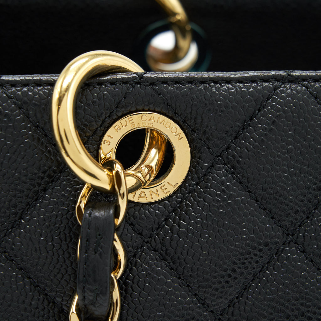 CHANEL GRAND SHOPPING TOTE BAG CAVIAR BLACK GHW