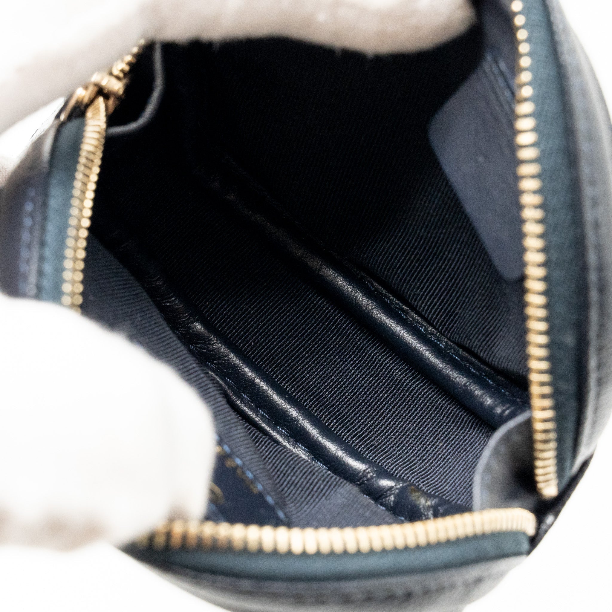 CHANEL MINI ZIPPER COIN PURSE CAVIAR NAVY LGHW