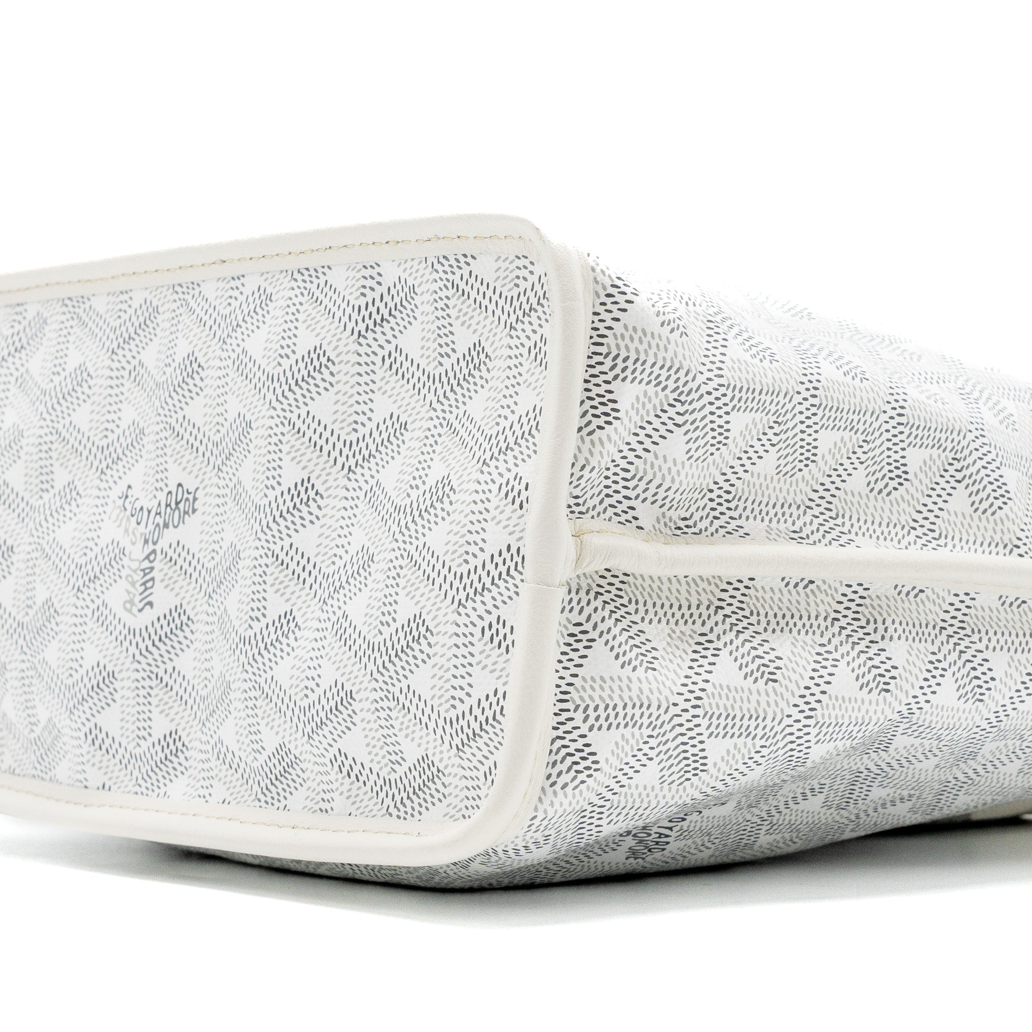 GOYARD MINI ANJOU TOTE BAG GOYARDINE CANVAS WHITE SHW