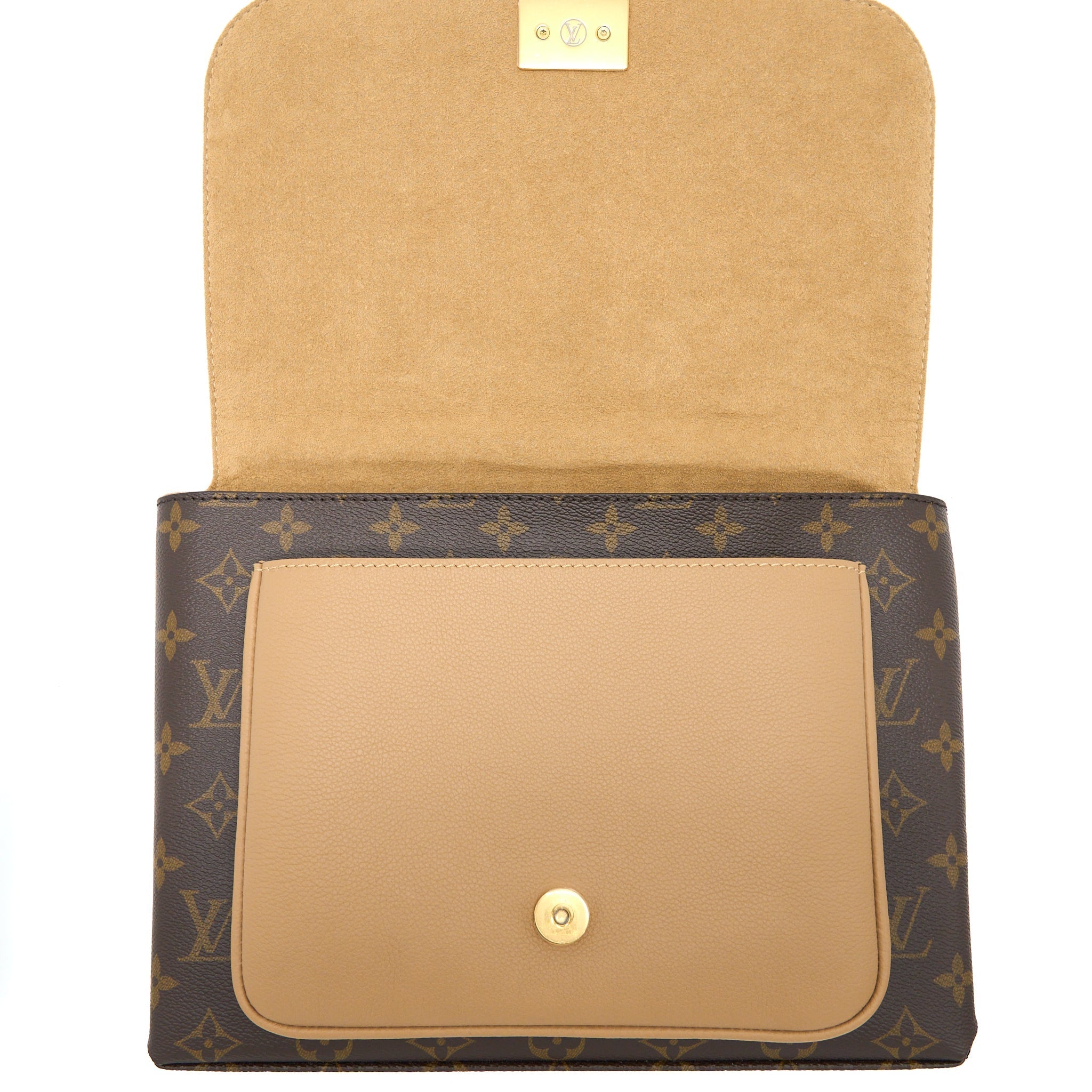 LOUIS VUITTON MARIGNAN TOP HANDLE MESSENGER BAG MONOGRAM CANVAS BROWN GHW