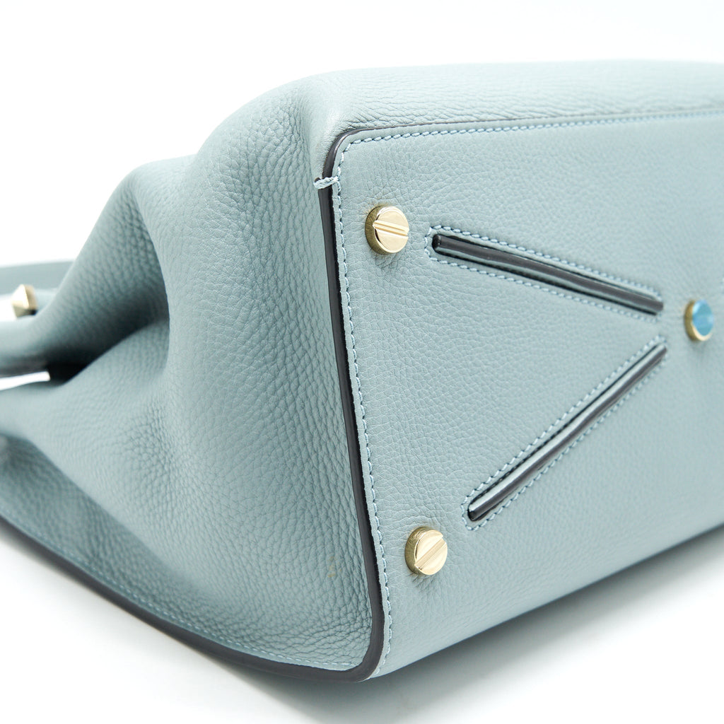 VALENTINO CALFSKIN TOTE BAG LIGHT BLUE