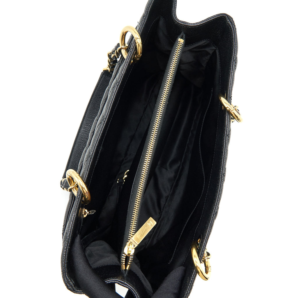 CHANEL GRAND SHOPPING TOTE BAG CAVIAR BLACK GHW