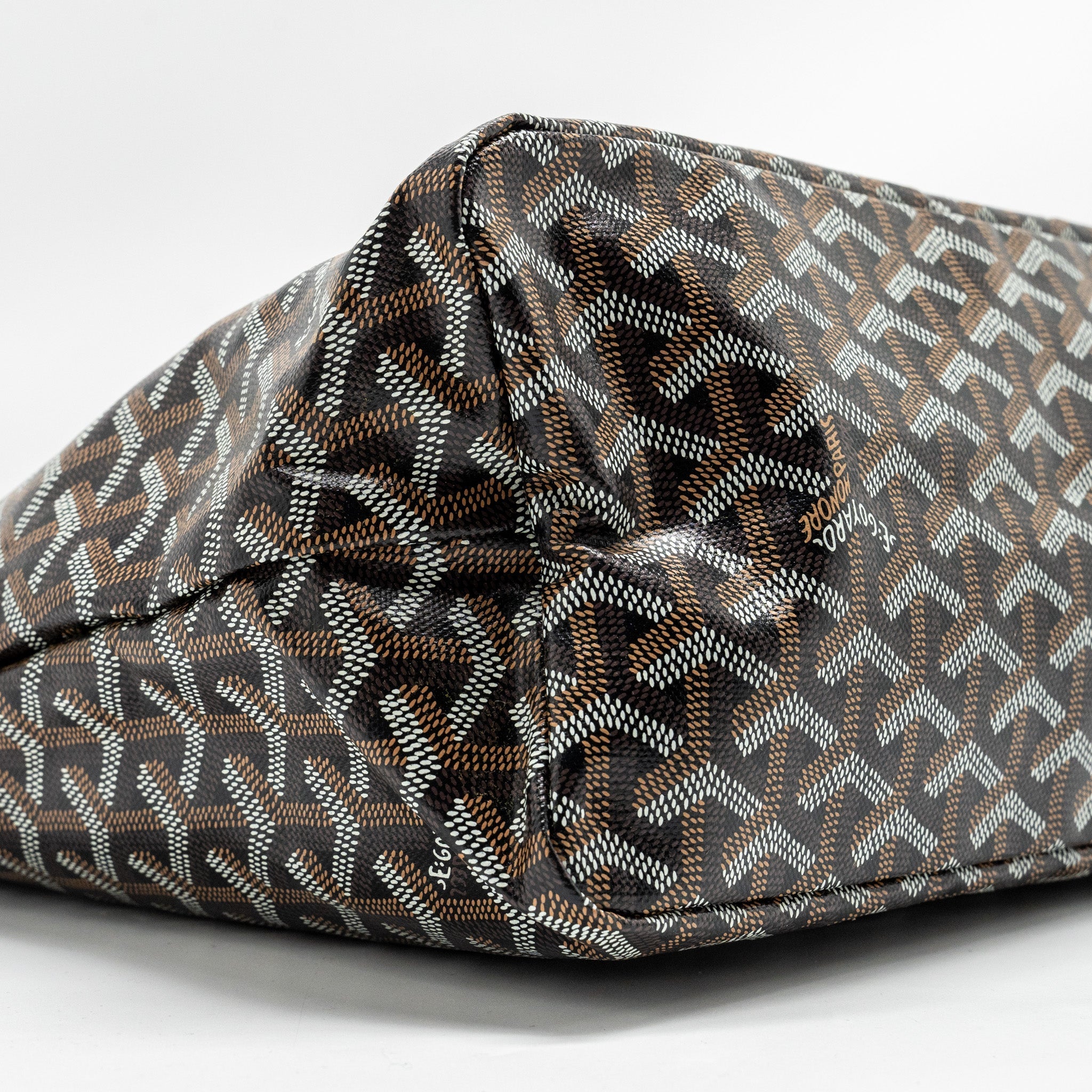 GOYARD BOHEME HOBO BAG GOYARDINE CANVAS/CALFSKIN BROWN SHW
