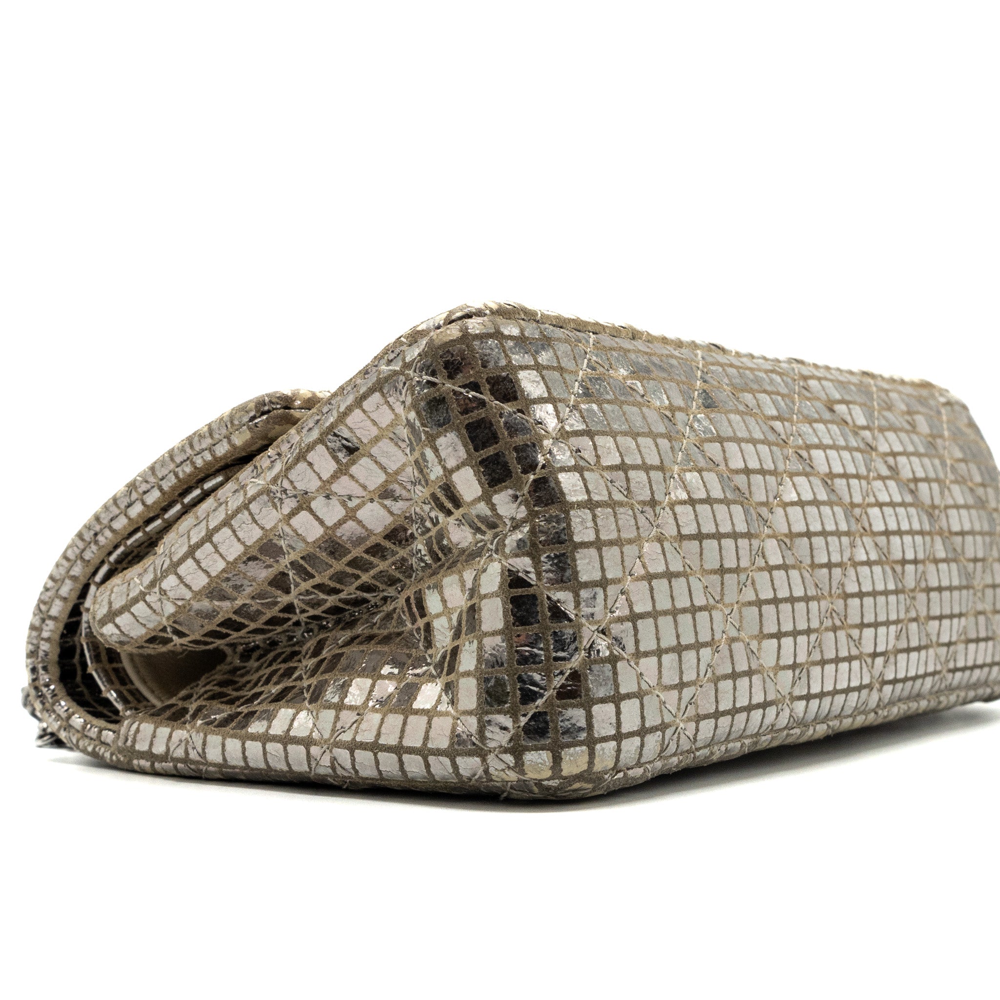 CHANEL MINI 2.55 REISSUE FLAP BAG CALFSKIN BEIGE / SILVER SHW