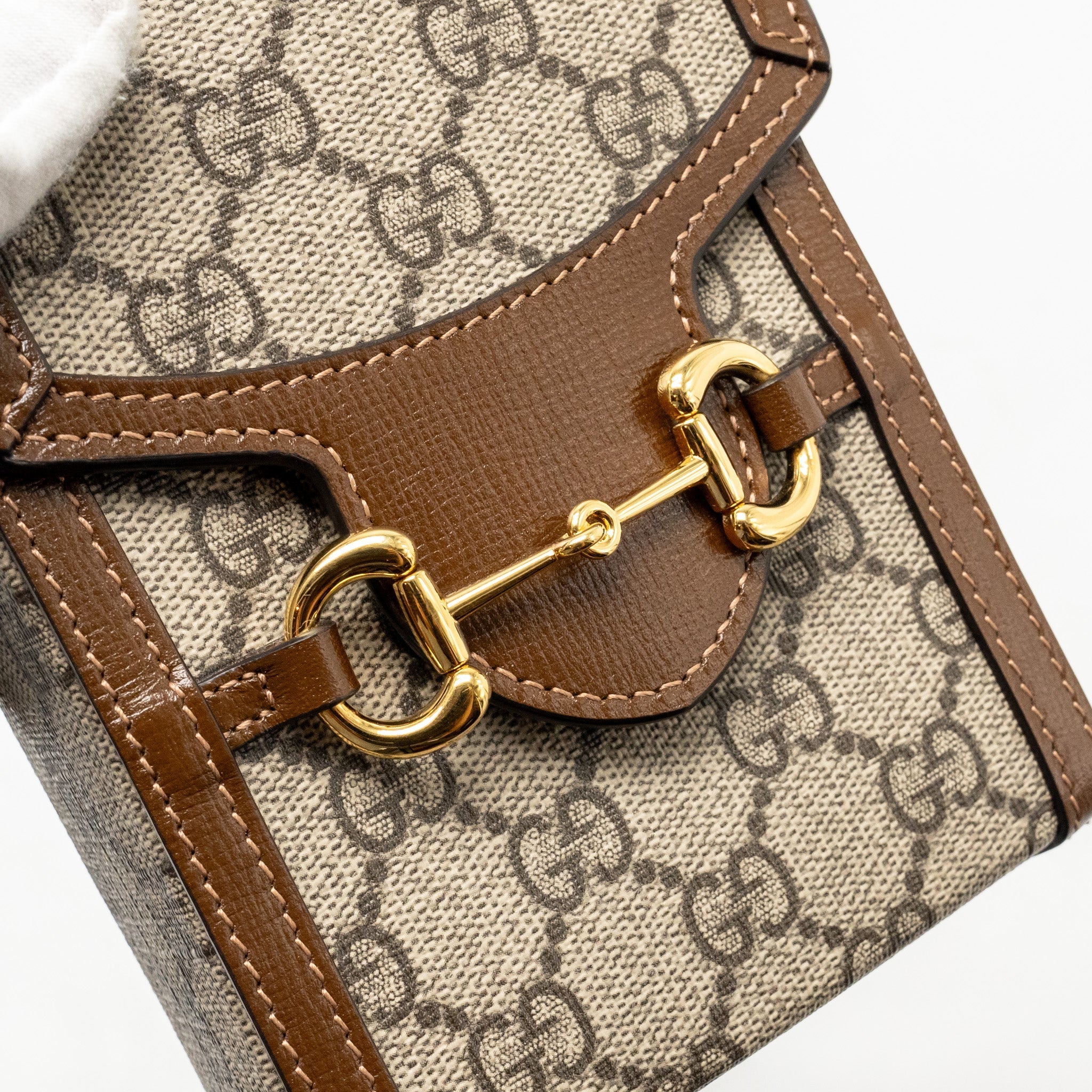 GUCCI HORSEBIT 1955 MINI BAG GG SUPREME CANVAS BROWN/MULTICOLOURED GHW