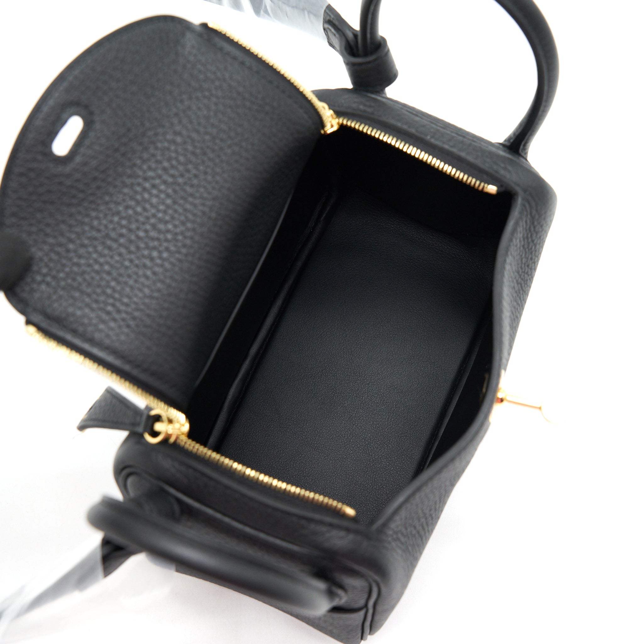 HERMES MINI LINDY BLACK GHW