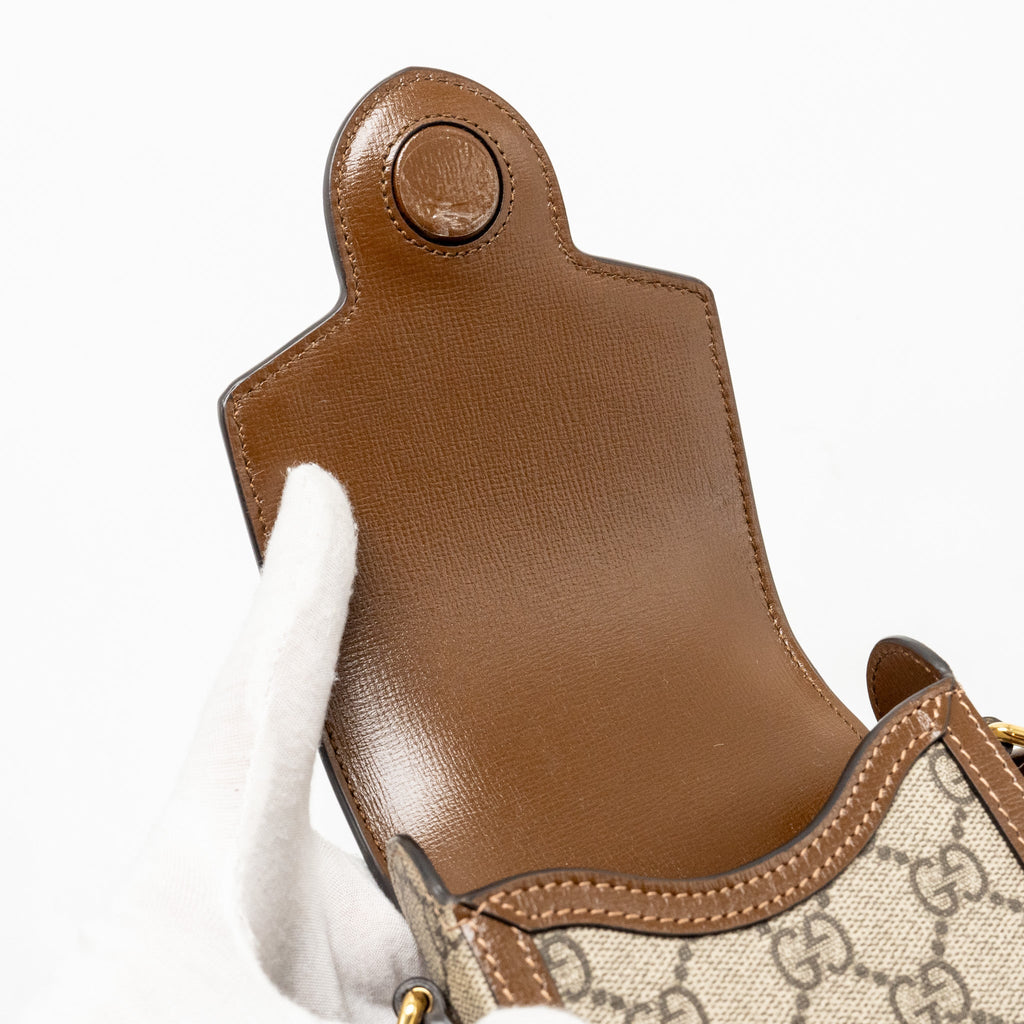 GUCCI HORSEBIT 1955 MINI BAG GG SUPREME CANVAS BROWN/MULTICOLOURED GHW