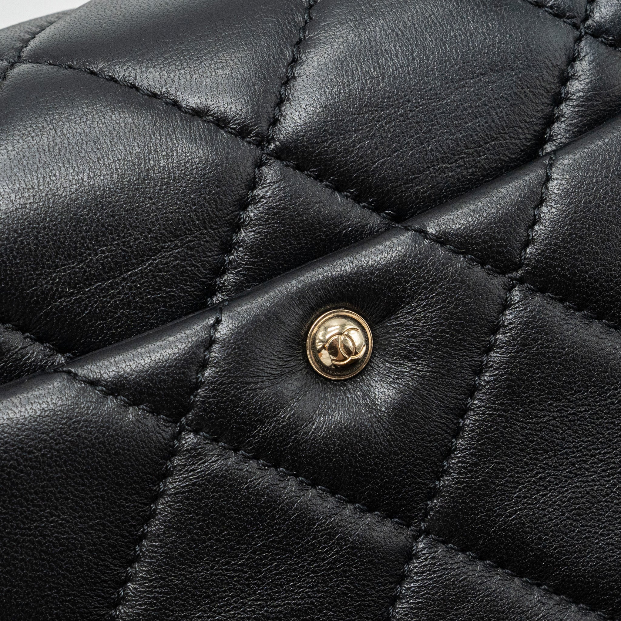 CHANEL GIANT CHAIN FLAP BAG LAMBSKIN BLACK MULTICOLOUR HARDWARE(MICROCHIP)