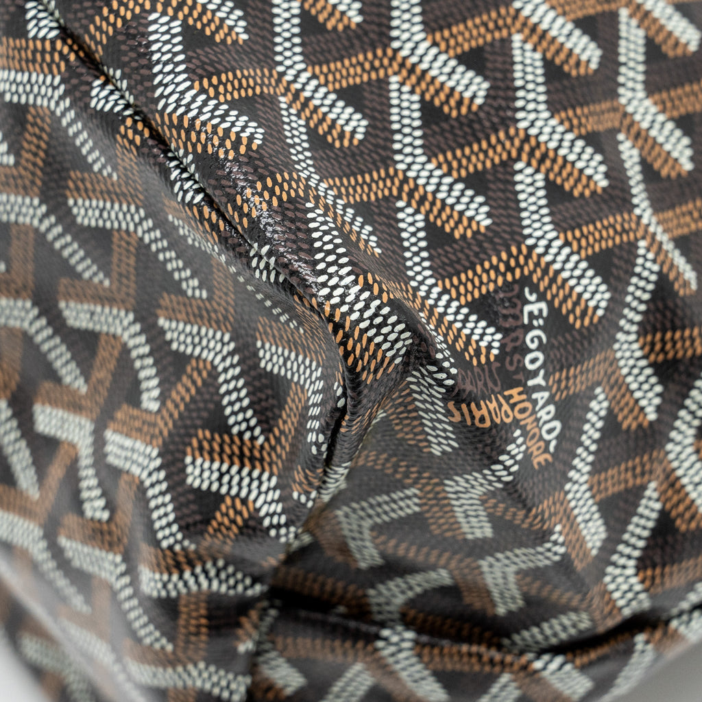 GOYARD BOHEME HOBO BAG GOYARDINE CANVAS/CALFSKIN BROWN SHW