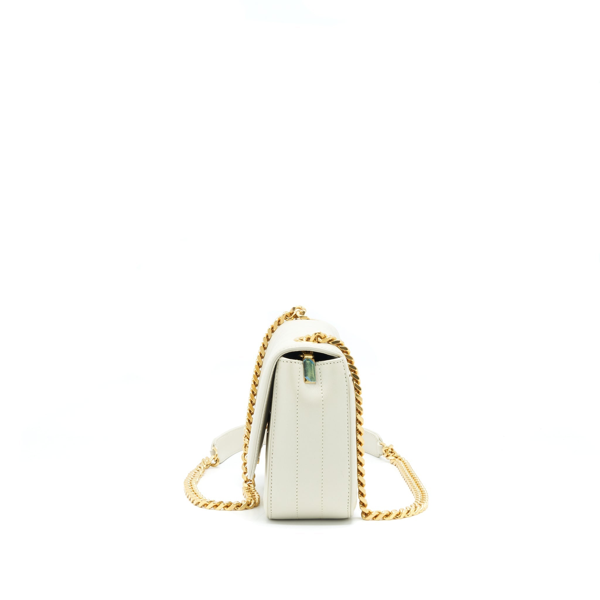 SAINT LAURENT VICKY CHAIN BAG LIGHT BEIGE GHW