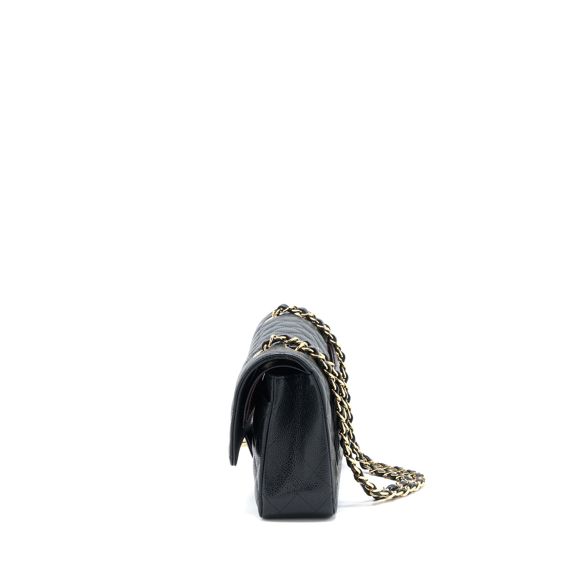 CHANEL MEDIUM CLASSIC DOUBLE FLAP BAG CAVIAR BLACK GHW (MICROCHIP)