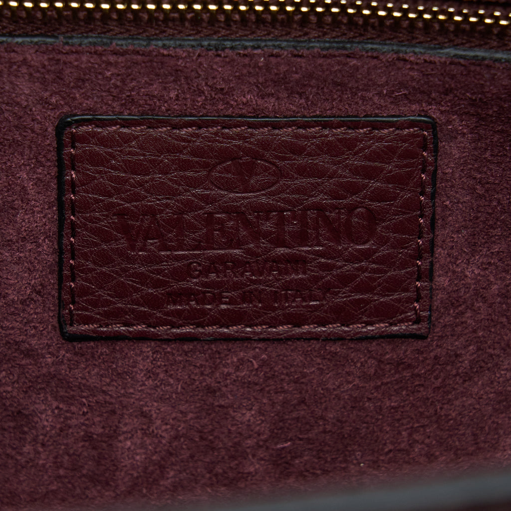 VALENTINO ROCKSTUD FLAP CROSSBODY BAG DARK RED LGHW