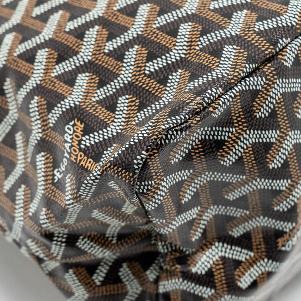 GOYARD BOHEME HOBO BAG GOYARDINE CANVAS/CALFSKIN BROWN SHW