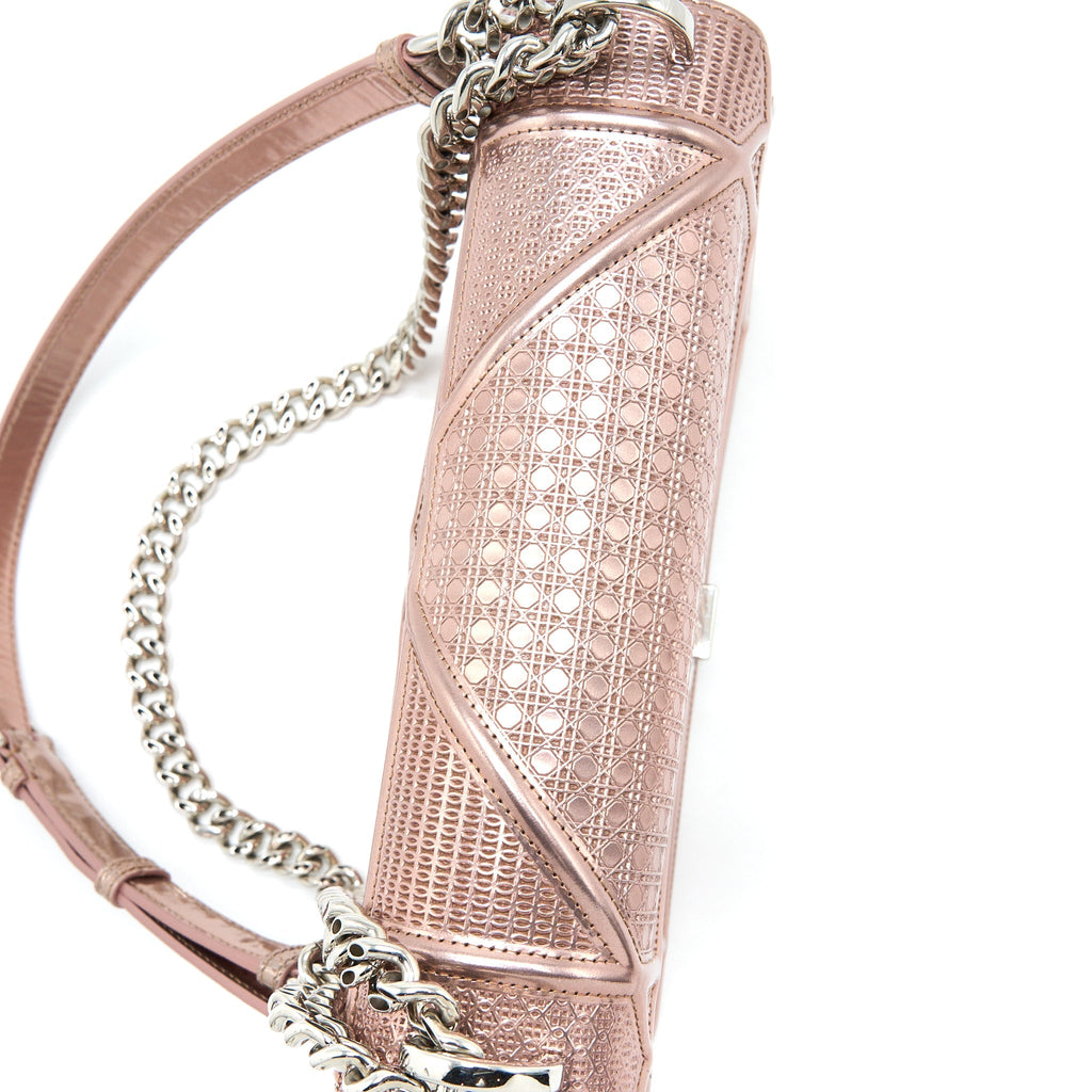 DIOR MEDIUM DIORAMA CANNAGE CALFSKIN METALLIC PINK SHW