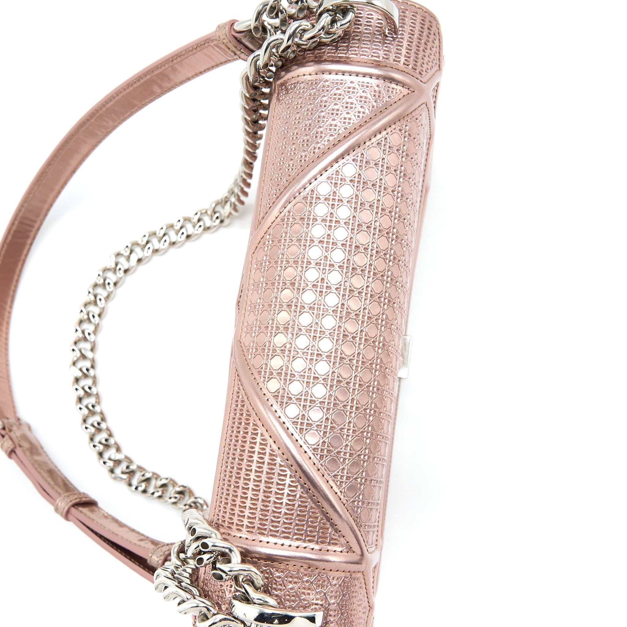 DIOR MEDIUM DIORAMA CANNAGE CALFSKIN METALLIC PINK SHW
