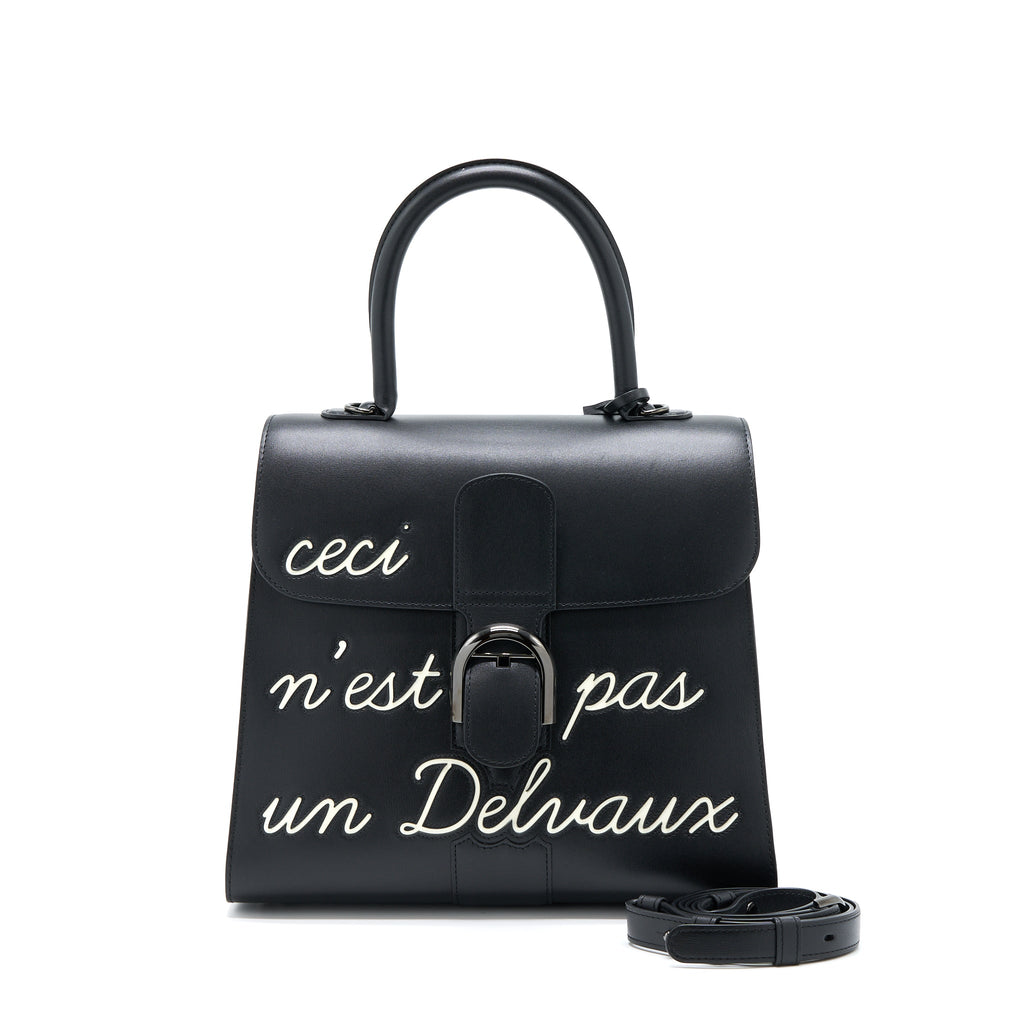 DELVAUX L’HUMOUR BRILLANT CECI N'EST PAS UN DELVAUX BAG BLACK