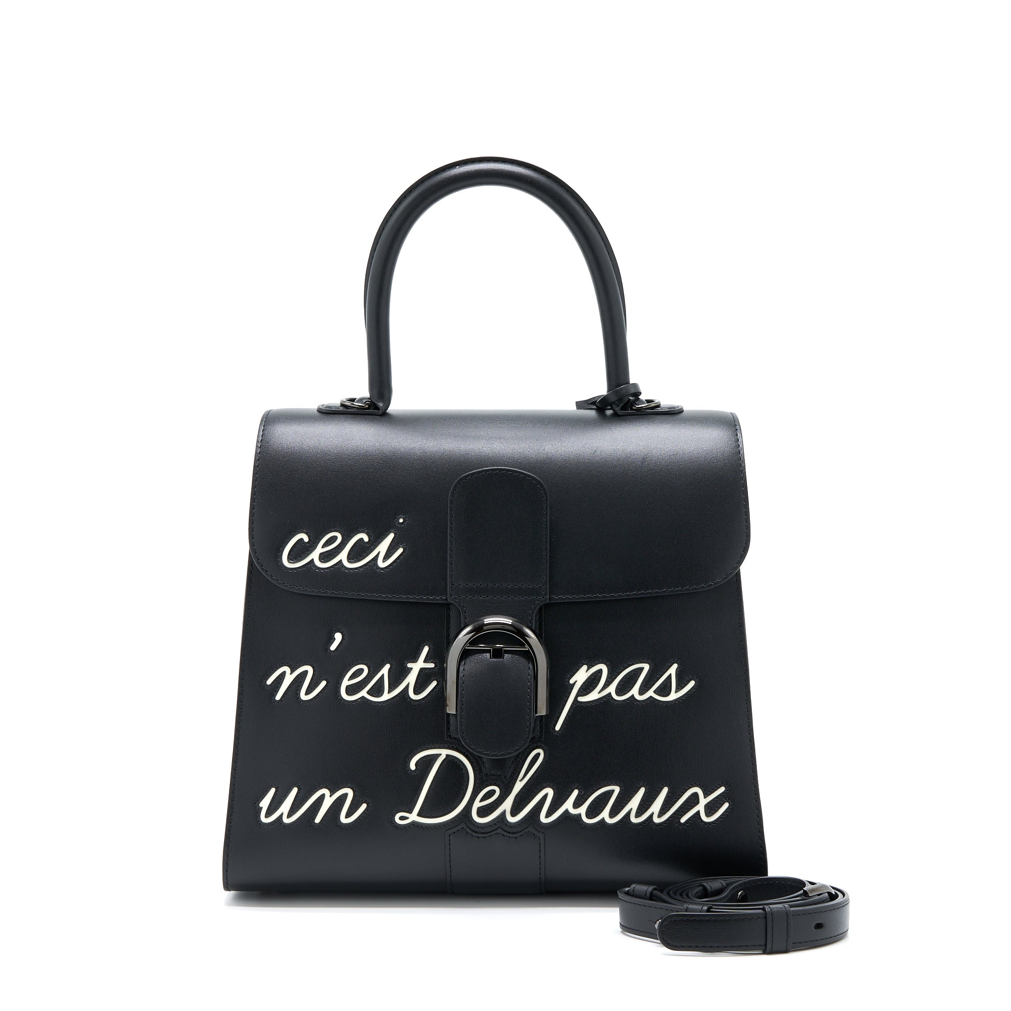 DELVAUX L’HUMOUR BRILLANT CECI N'EST PAS UN DELVAUX BAG BLACK