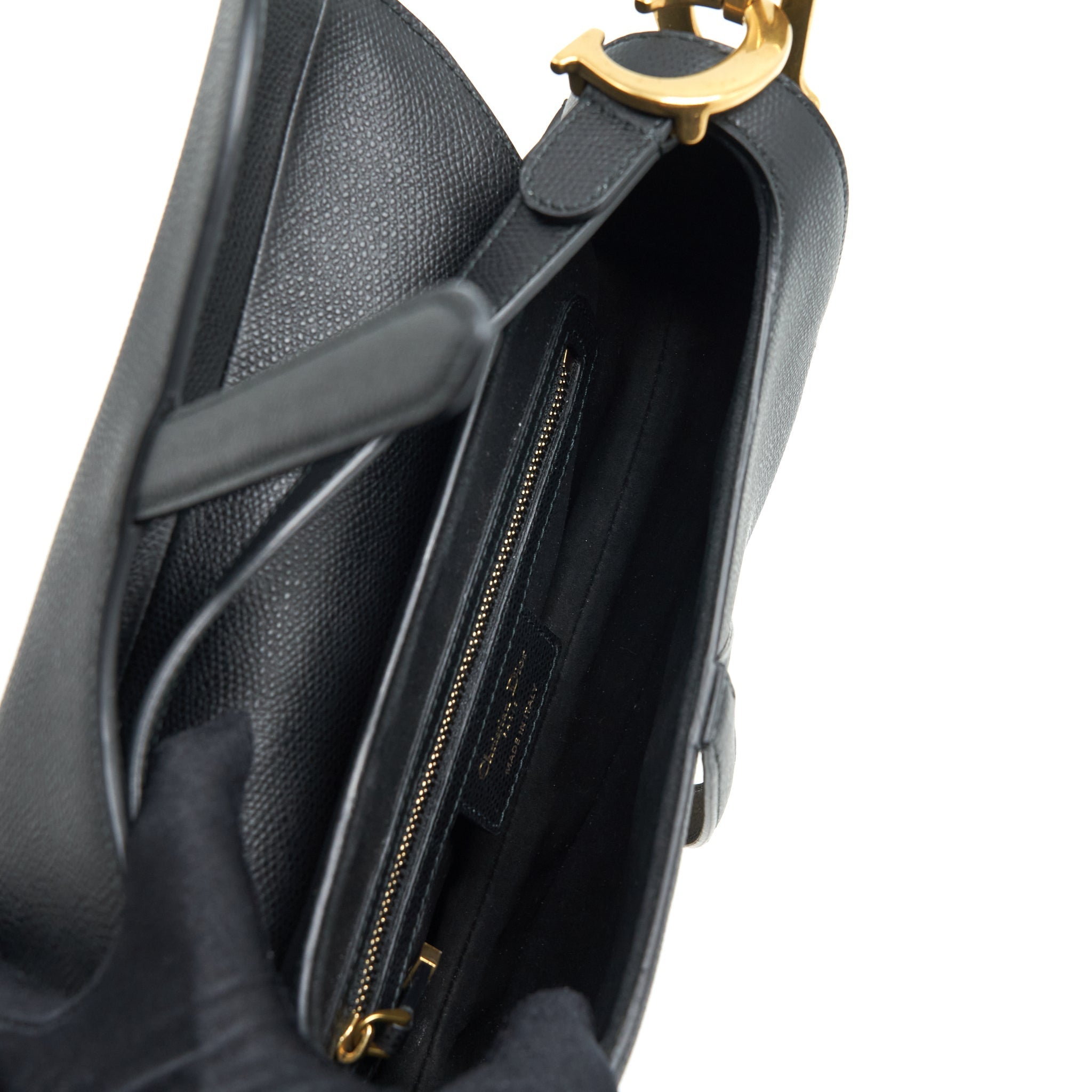 DIOR MEDIUM SADDLE BAG GRAINED CALFSKIN BLACK GHW