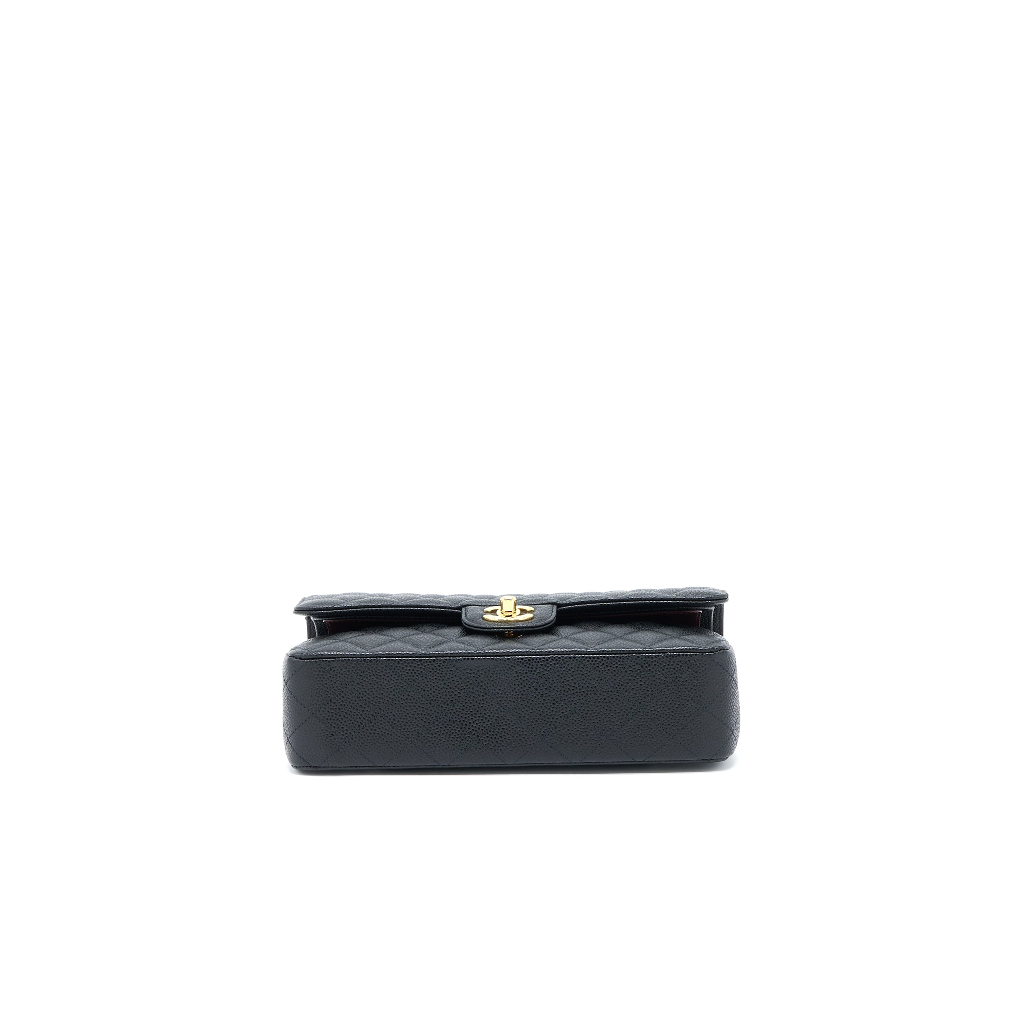 CHANEL MEDIUM CLASSIC DOUBLE FLAP BAG CAVIAR BLACK GHW (MICROCHIP)
