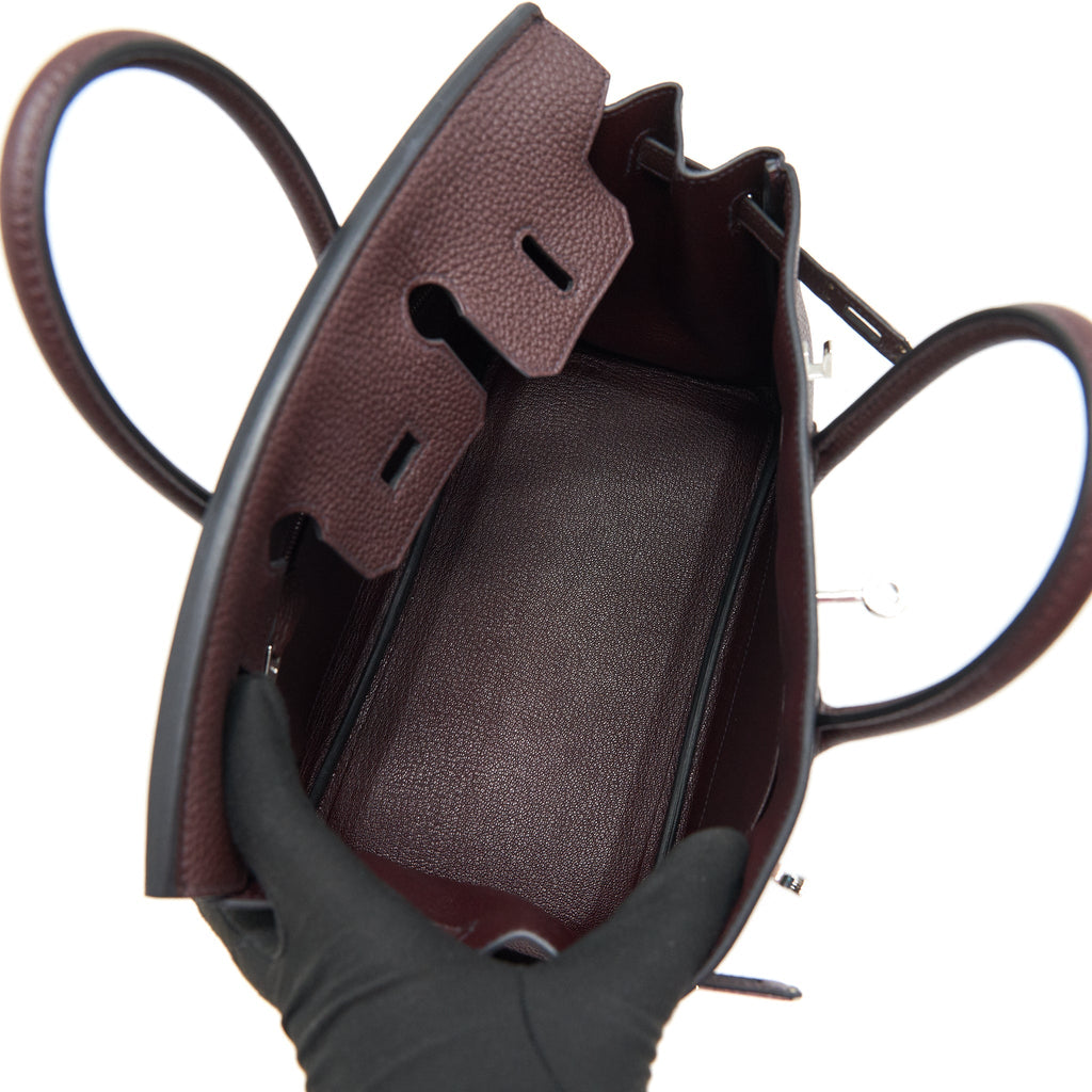 HERMES BIRKIN 25 0G ROUGE SELLIER TOGO LEATHER SHW